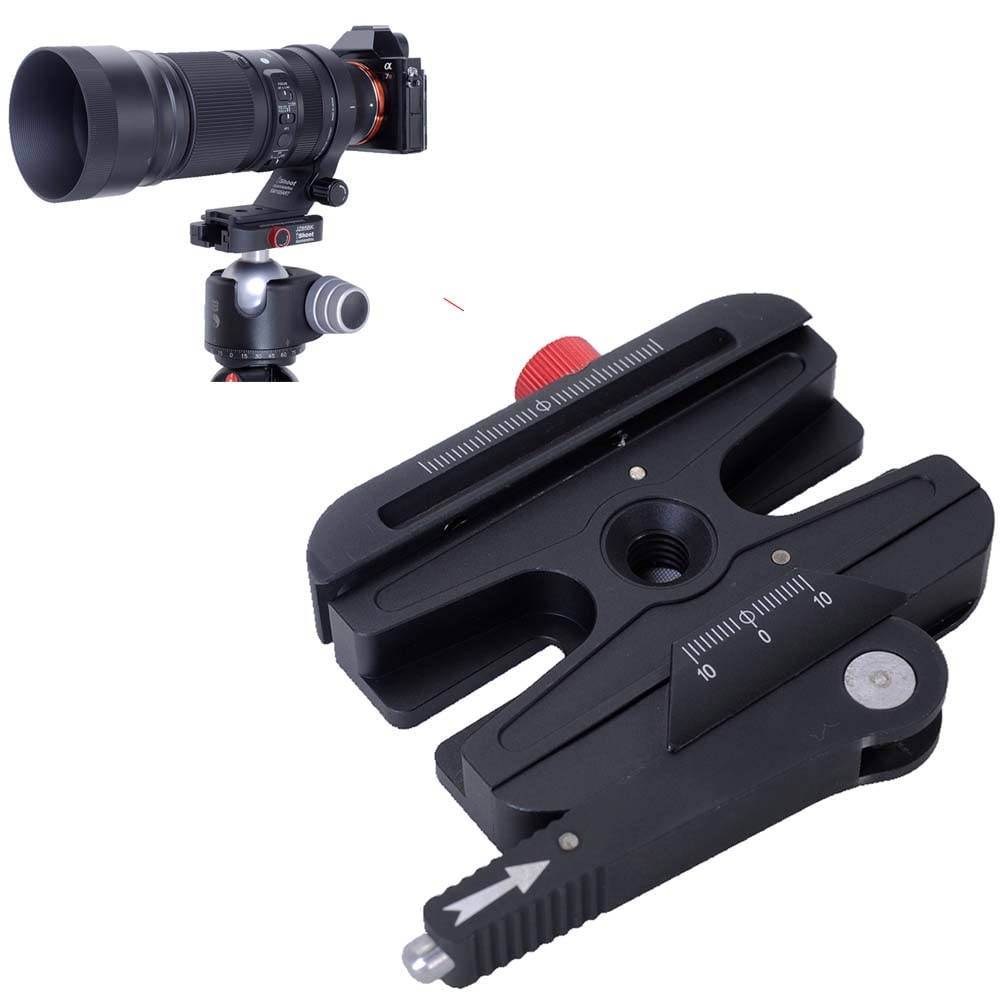 iShoot All-Metal Quick Release Clamp Adapter with Self-Locking Lever & Fine-Tuning Knob - Compatible with Manfrotto 200PL, Arca-Swiss Plates & Tripod Ball Heads - Perfect for DSLR, Mirrorless Cameras & Video Rig Setups