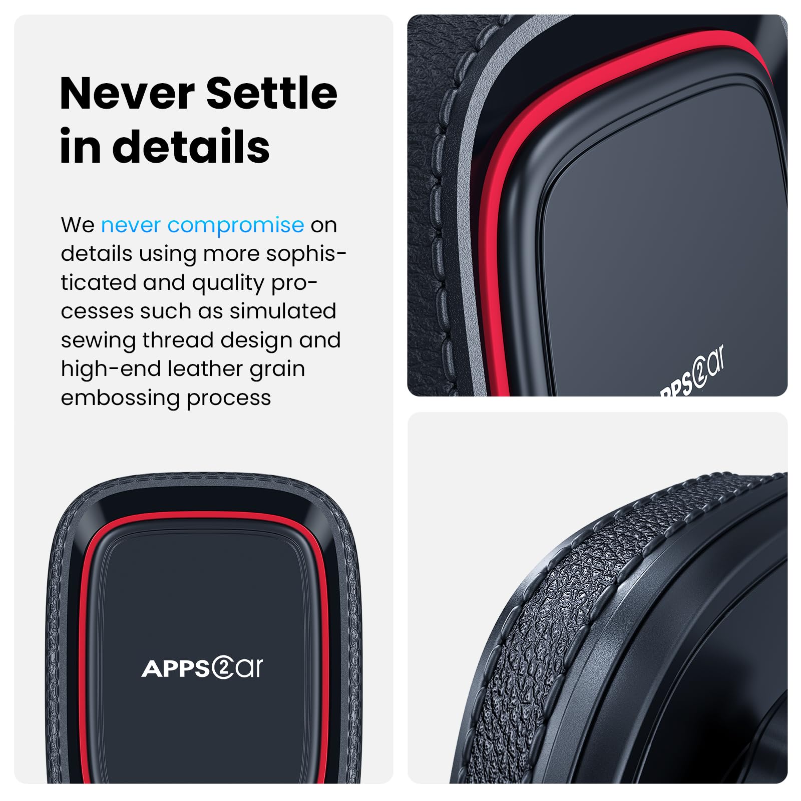 APPS2Car Magnetic Phone Car Mount - Dashboard & Windshield Car Phone Holder with Industrial-Strength Suction Cup, 6 Strong Magnets & Adjustable Telescopic Arm (Metal Sticker Included) - Perfect for Hands-Free Navigation, GPS Tracking & Safe Driving