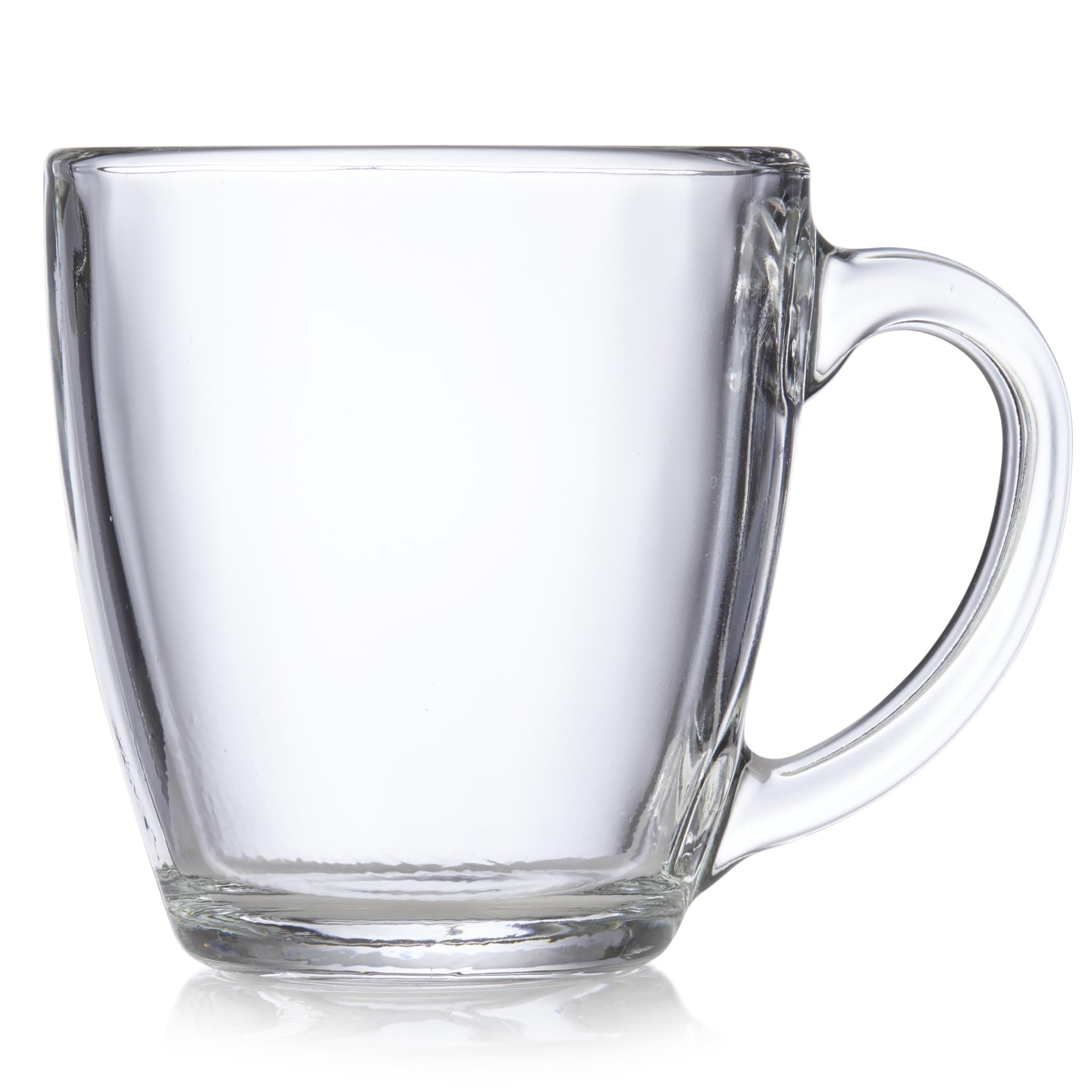 Libbey Tapered Glass Mugs - 15.5 oz Set of 8 - Clear Drinking Glasses for Coffee, Tea, Beer & Cocktails - Perfect for Home, Restaurant & Party Use