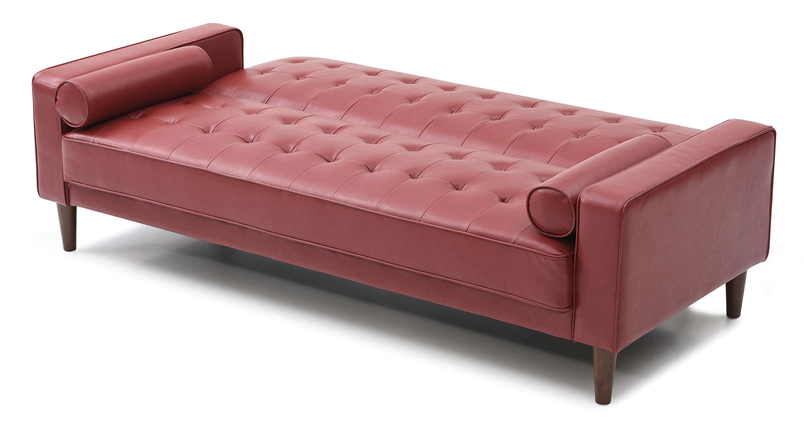 Glory Furniture Convertible Futon Sofa Bed - 3-in-1 Sleeper with Sturdy Metal Frame, Comfortable Foam Mattress in Red - Perfect for Small Apartments, Guest Rooms & Home Offices