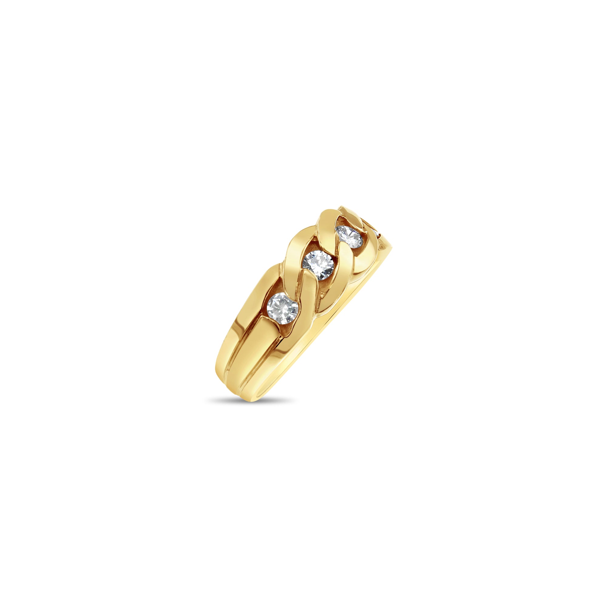 14K Yellow Gold Diamond Wedding Band 0.30cttw - Link Style Design for Women, Perfect for Engagement, Anniversary & Bridal Jewelry Gifts