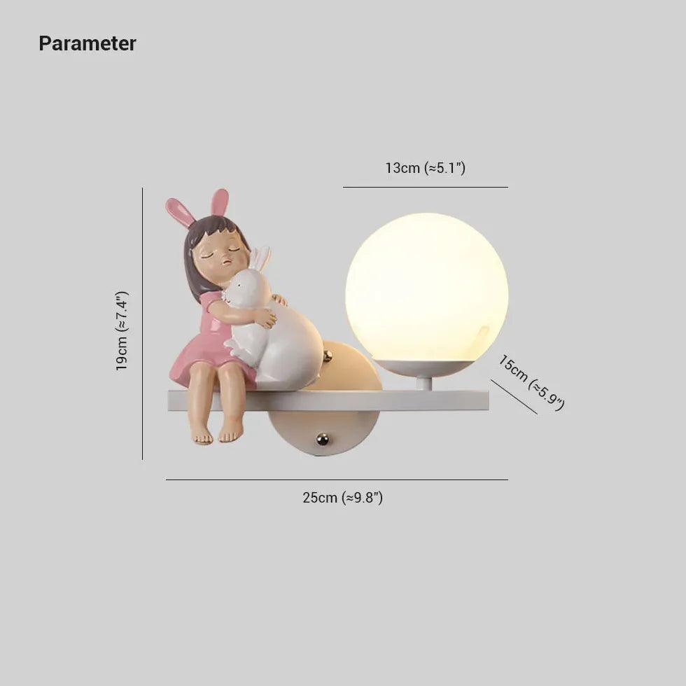 Pink LED Wall Light for Bedroom - Dimmable Night Light with Remote Control, Perfect for Kids Room, Nursery, Hallway & Home Decor