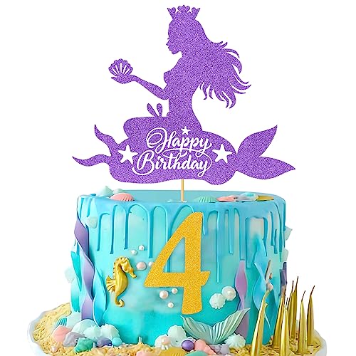Design 2 - 4th Birthday Cake Topper