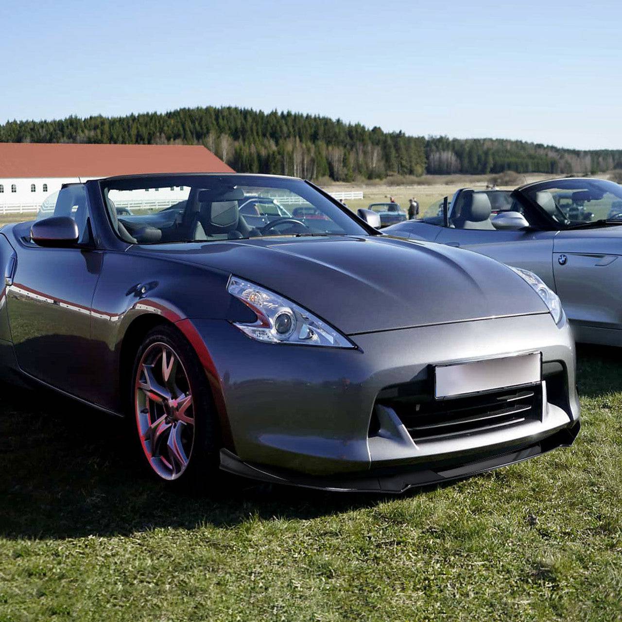 2009-2012 Nissan 370Z 3PC Glossy Black Front Bumper Lip Splitter Kit - Aggressive Style Upgrade for Street Racing & Car Shows