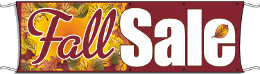 Large Outdoor Banner for Fall Sale - Durable Weatherproof Vinyl Sign for Seasonal Promotions, Storefronts, and Events