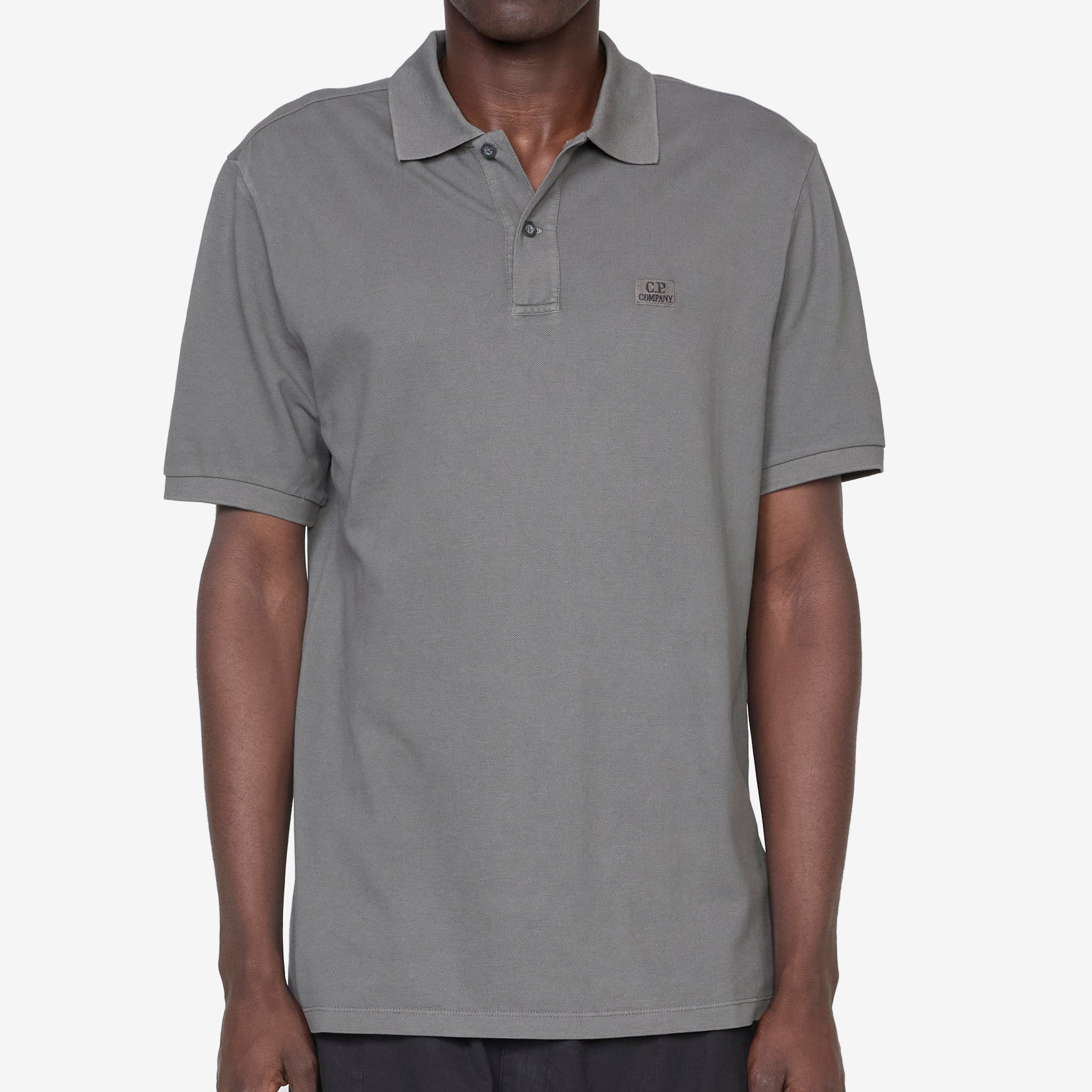 24/1 Piquet Logo Polo Shirt in Smoked Pearl - Classic Men's Casual Wear for Golf, Business & Everyday Outfits