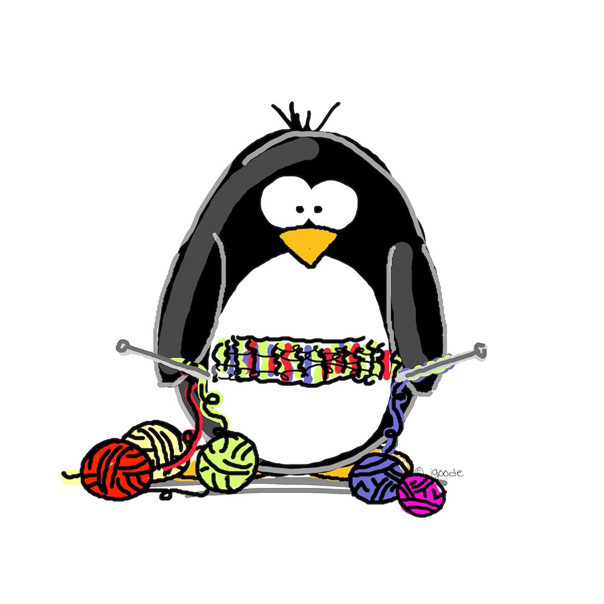Knitting Penguin Tote Bag - Eco-Friendly Natural Canvas Reusable Shopping Bag for Groceries, Beach & Daily Use | CafePress