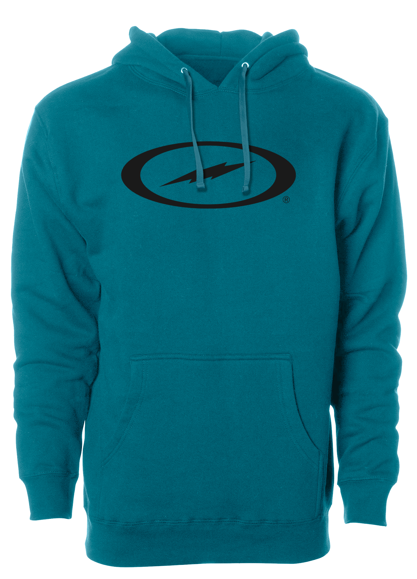Storm Oval Bolt Logo Hoodie for Men & Women - Black Zip Up Hooded Sweatshirt for Casual Wear, Street Style & Outdoor Activities