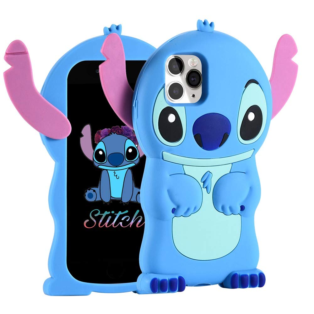 Cute 3D Lilo & Stitch Cartoon Soft Silicone Case for iPhone 13 Pro Max - Unique Animal Character Protective Cover for Boys, Girls & Kids - Perfect Gift for Disney Fans & Anime Lovers (Ideal for School, Travel & Everyday Use)