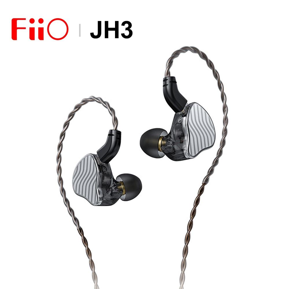 FiiO Jadeaudio JH3 Hybrid Driver In-Ear Monitors - 1DD + 2BA High Resolution Earphones for Audiophiles | Perfect for Studio Recording, Gaming & Travel
