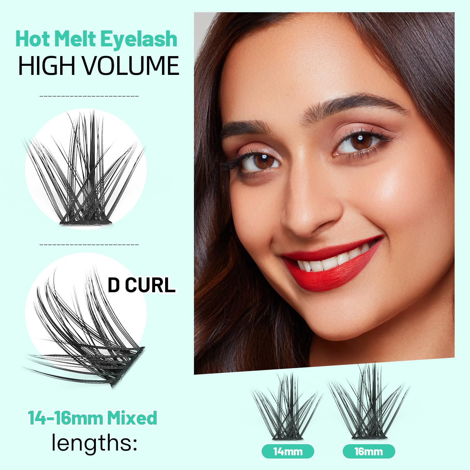 Premium Eyelash Extension Kit - 8-20mm Mixed Clusters (10+12mm, 12+14mm, 14+16mm, 16+18mm) for Wispy Lashes | DIY Lash Extensions for Salon-Quality Results | Perfect for Weddings, Parties & Everyday Glam