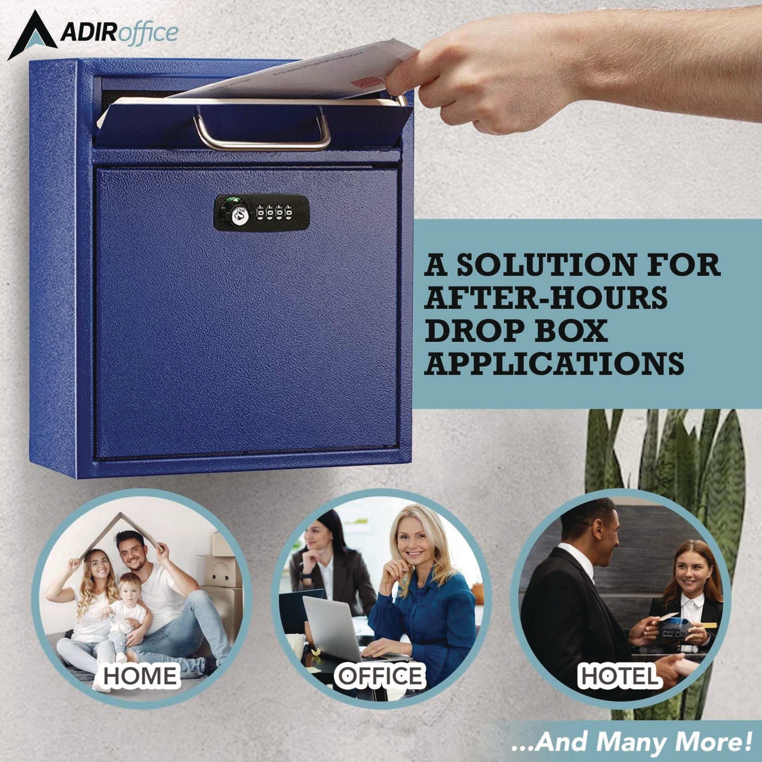 Secure Wall Mounted Locking Mailbox with Key & Combination Lock - Medium Drop Box for Home & Office (10.51
