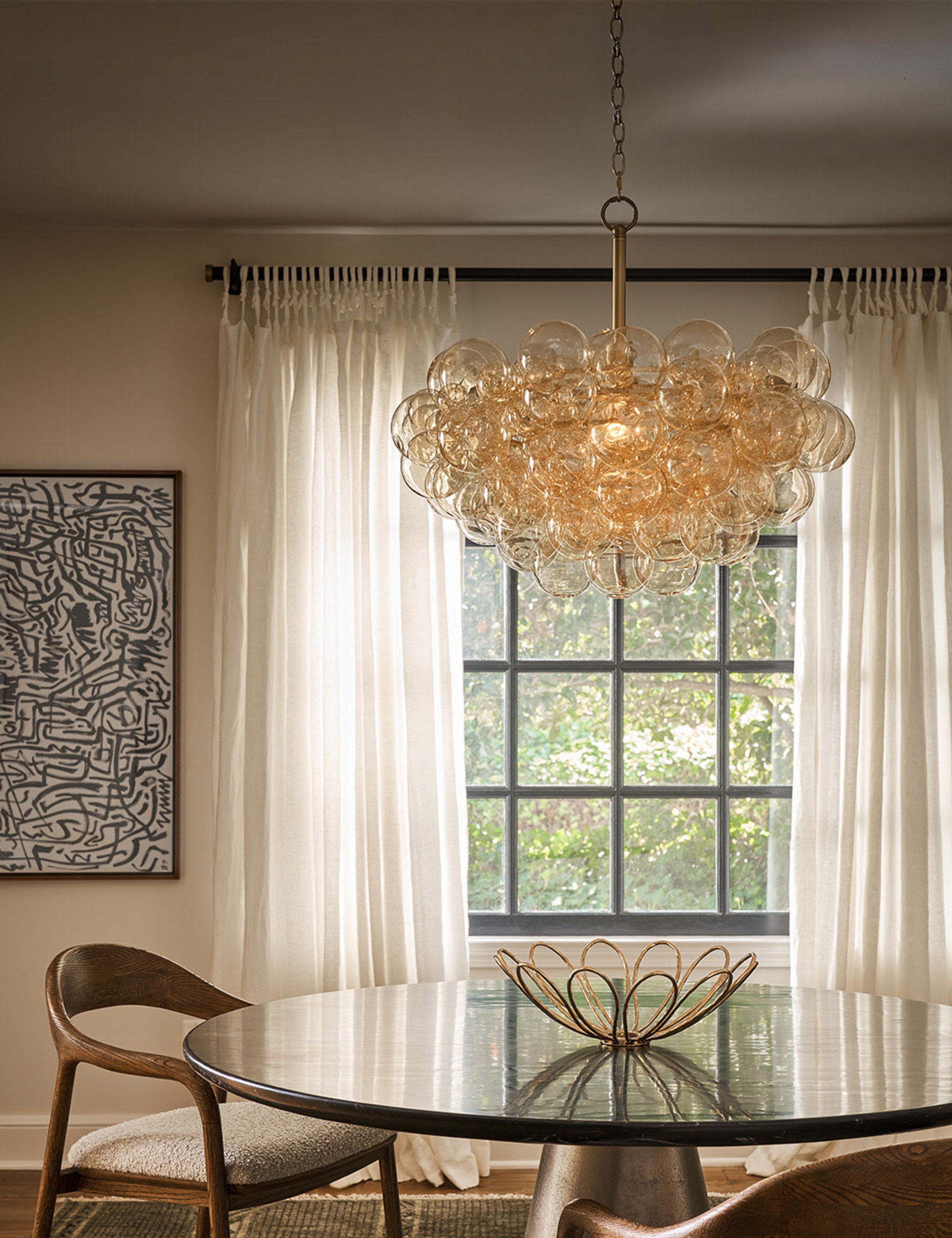Regina Andrew Bubbles Chandelier - Modern Crystal Ceiling Light Fixture for Dining Room, Living Room & Bedroom Decor
