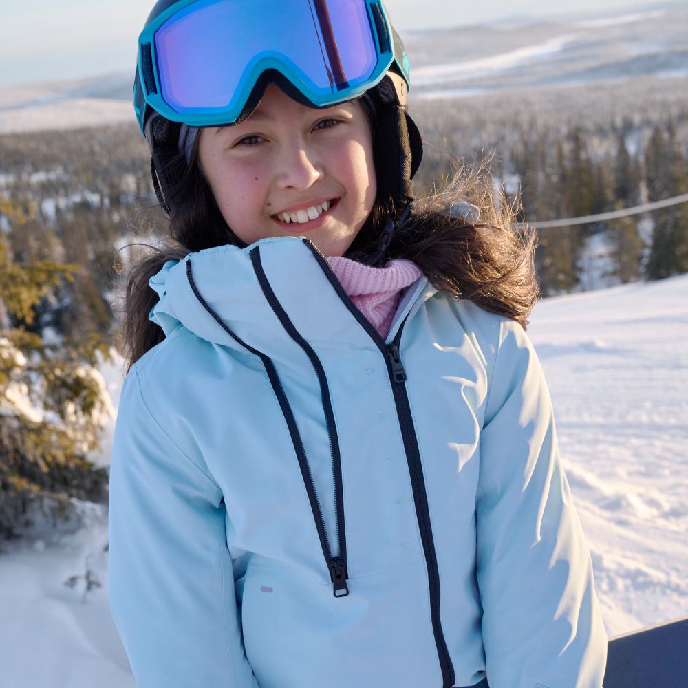 Reima Perille Girls' Waterproof Ski Jacket - Insulated Winter Coat for Kids, Frozen Blue - Perfect for Snowboarding, Skiing & Outdoor Winter Activities