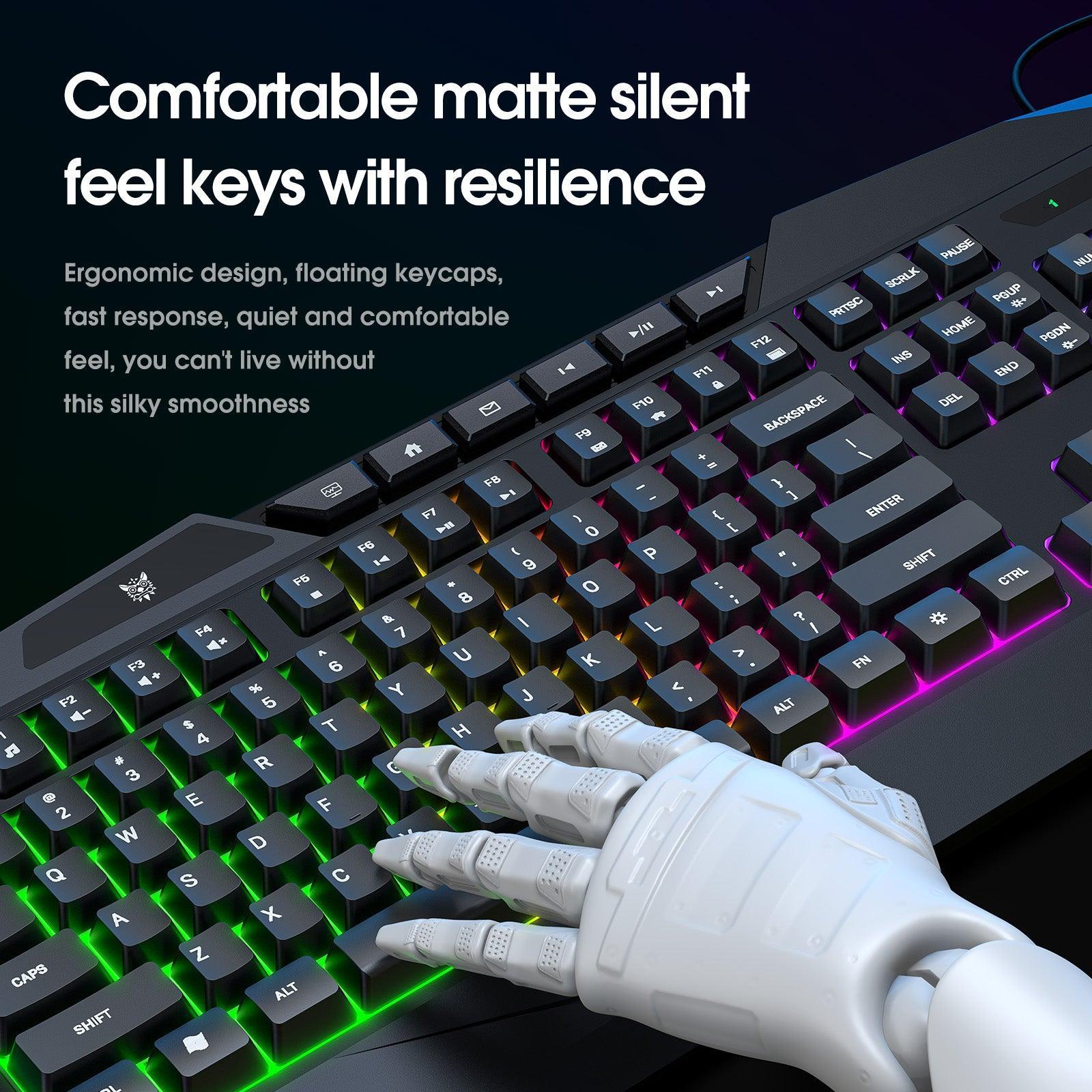 ONIKUMA TZ3006 3-in-1 Gaming Combo Set - RGB Backlit G22 Mechanical Keyboard, CW917 Programmable Gaming Mouse, MP002 Large Mouse Pad - Perfect for PC, PS4, Xbox Gaming & Office Work