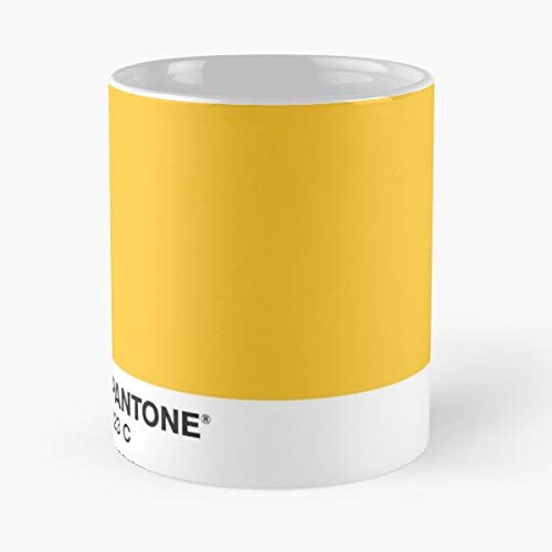 Pantone 123C Yellow Rust Coffee Mug - 15oz Ceramic Holiday Gift for Christmas, Birthday & Office Use - Microwave & Dishwasher Safe