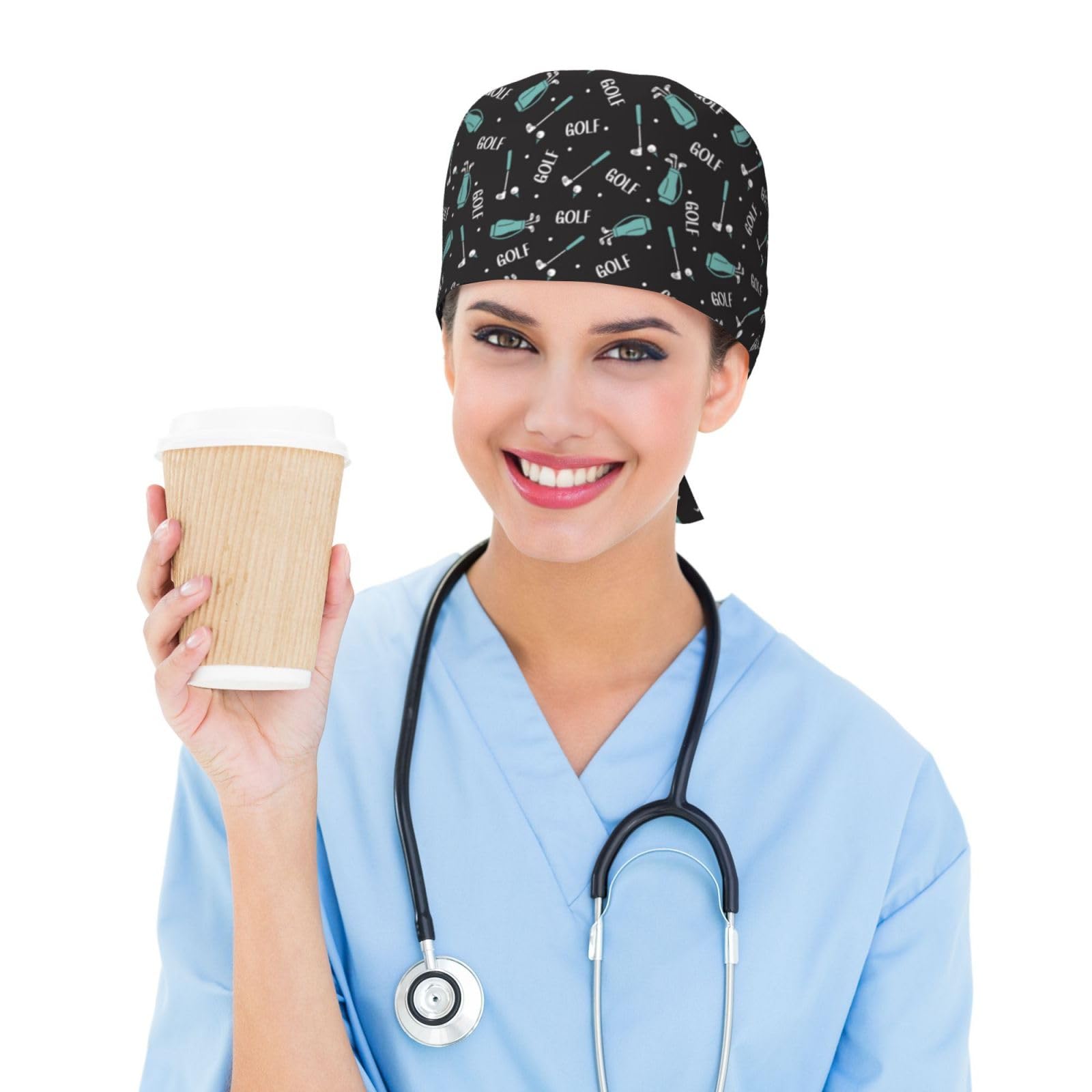 **Unisex Surgical Scrub Caps for Women & Men - Black Ponytail Nurse Hat for Dental, Medical, and Golf Professionals - Perfect for Hospitals, Clinics, and Sports Use**
