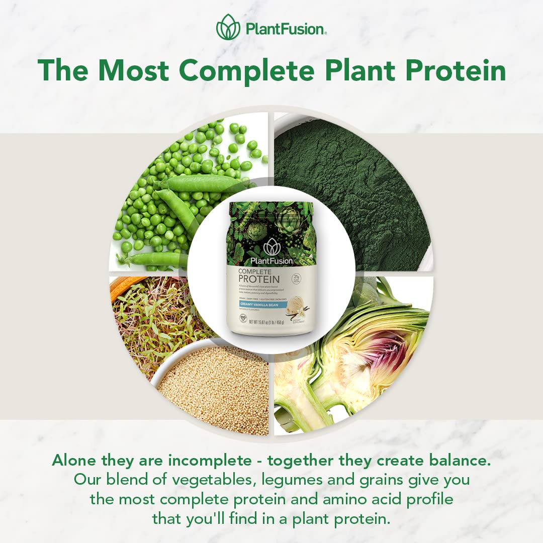 PlantFusion Complete Vegan Protein Powder - Plant-Based Protein with BCAAs, Digestive Enzymes & Pea Protein - Keto, Gluten-Free, Soy-Free, Dairy-Free, Sugar-Free, Non-GMO - Chocolate Flavor 2lb for Post-Workout Recovery & Meal Replacement
