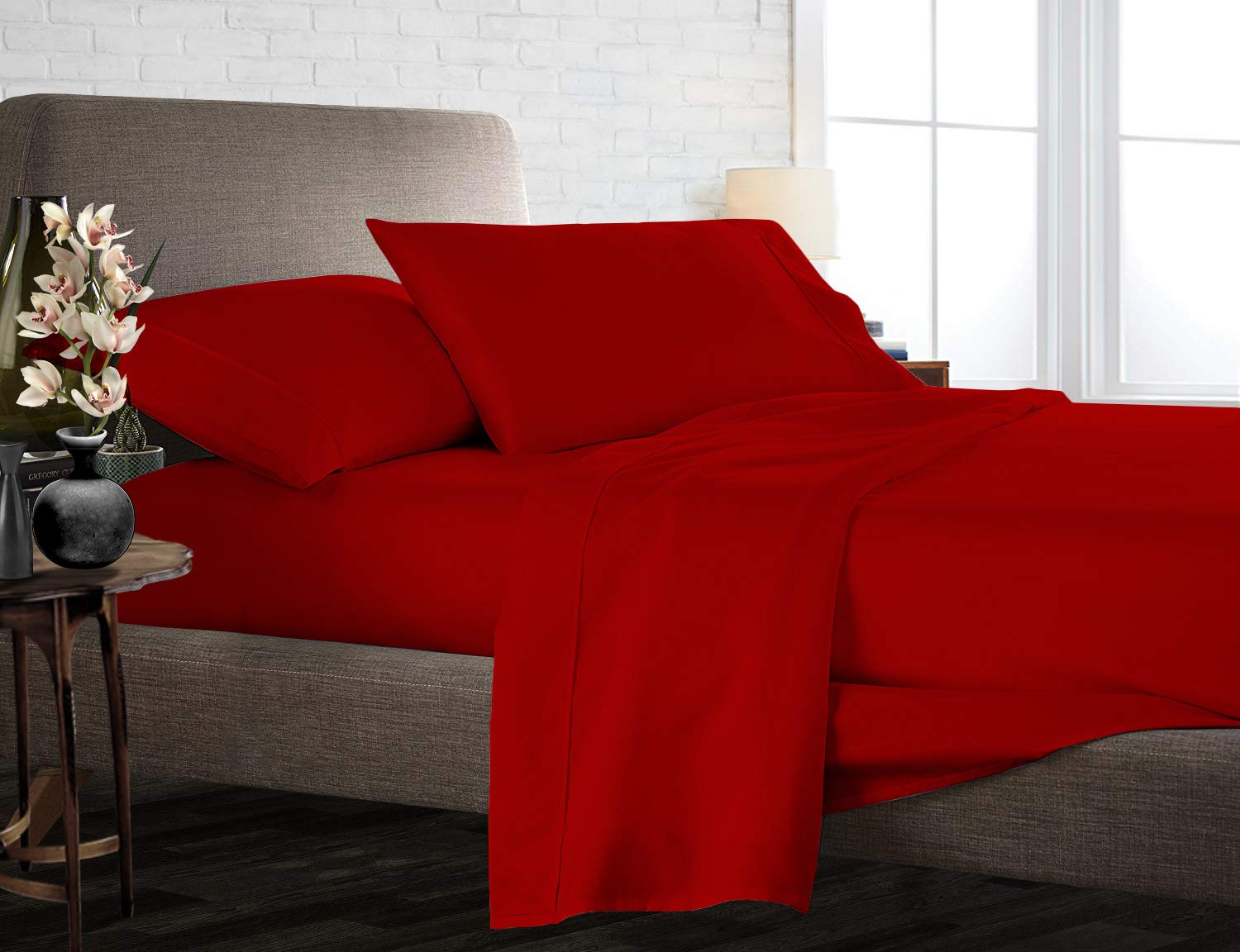 Premium 850-Thread-Count 100% Egyptian Cotton Bed Sheet Set - 4-Piece Full XL Deep Pocket Sheets (Fits Mattress Up to 18