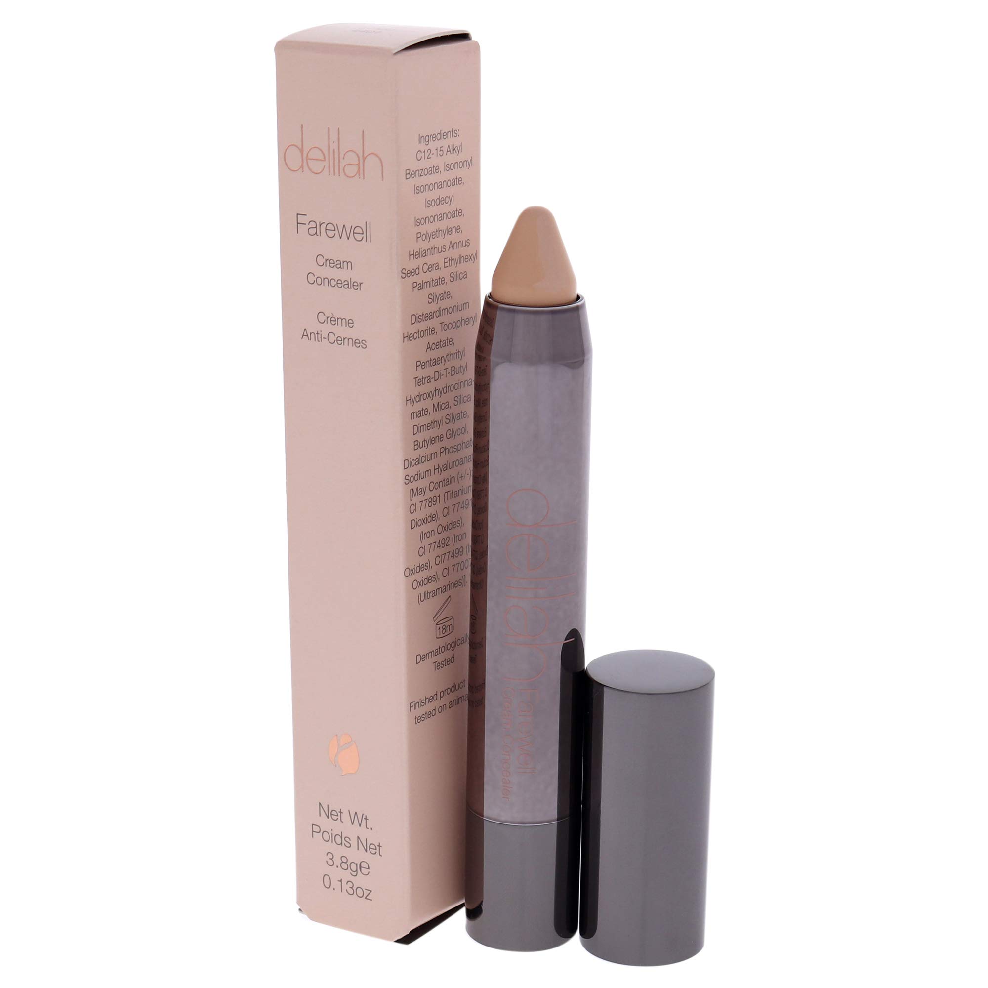 Delilah Farewell Cream Concealer - Full Coverage, Long-Lasting, 0.13 oz - Perfect for Dark Circles, Blemishes & Under Eye Concealing - Ideal for Everyday Makeup & Professional Use