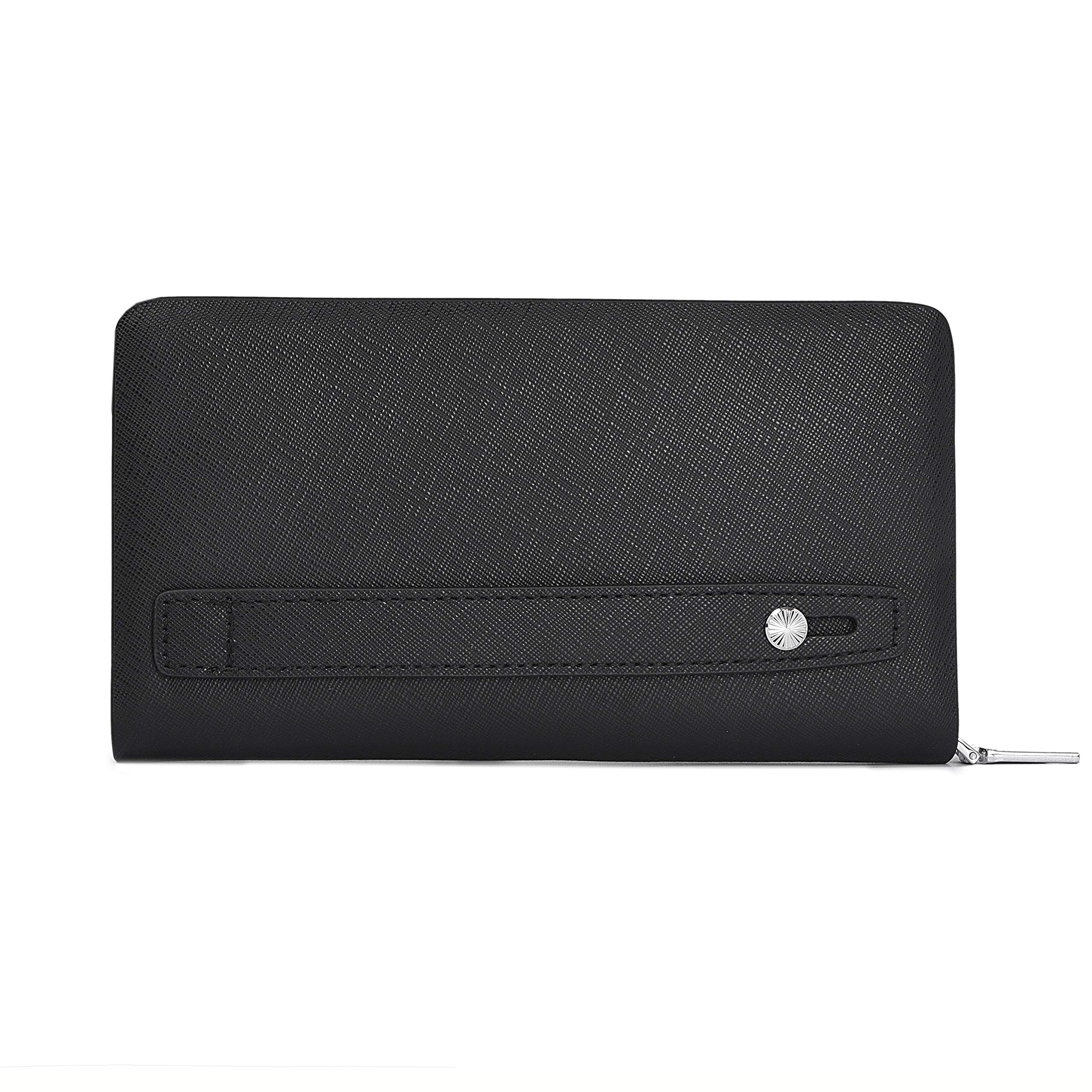 Genuine Leather Men's Clutch Bag - Slim Wallet with RFID Protection & Business Card Holder - Perfect for Business, Travel, and Everyday Use