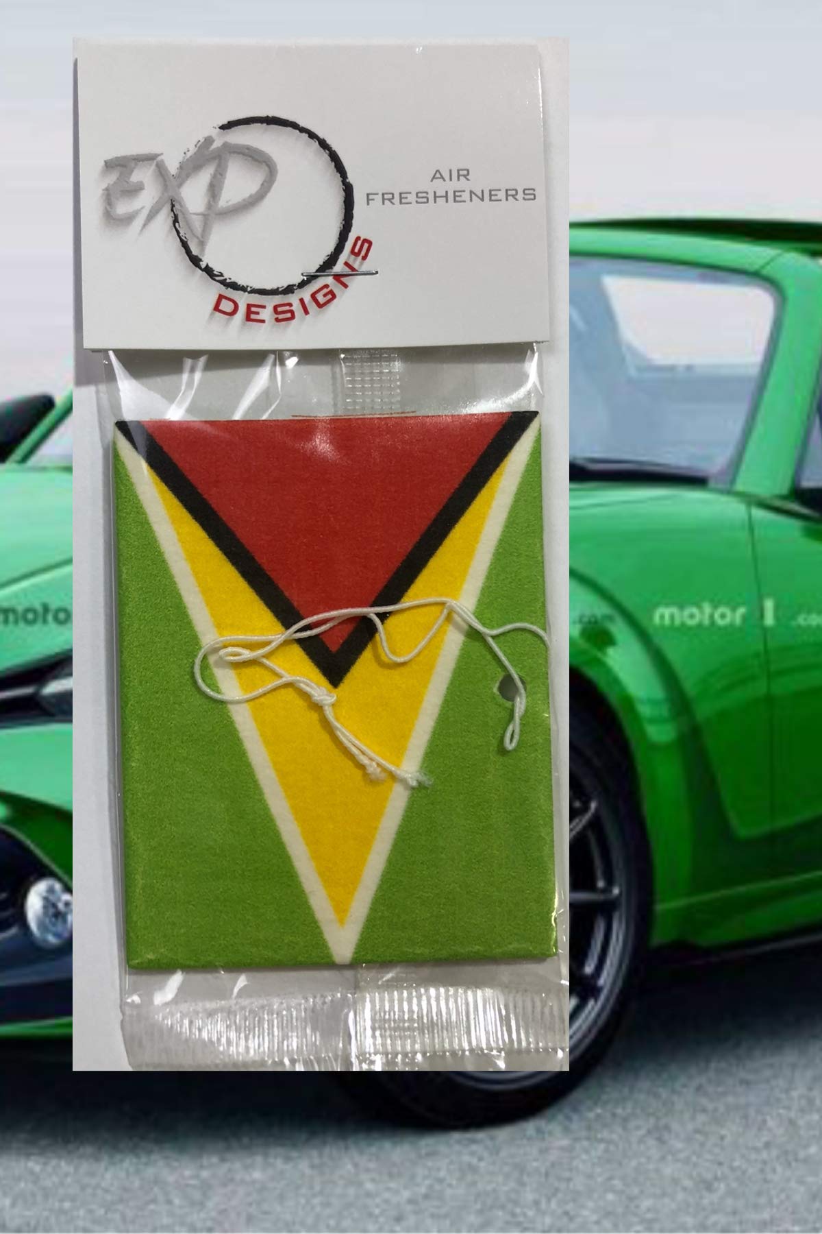 Premium Guyana Flag Car Air Freshener - Long Lasting Fragrance for Vehicles, Offices & Home Decor - Show Your National Pride