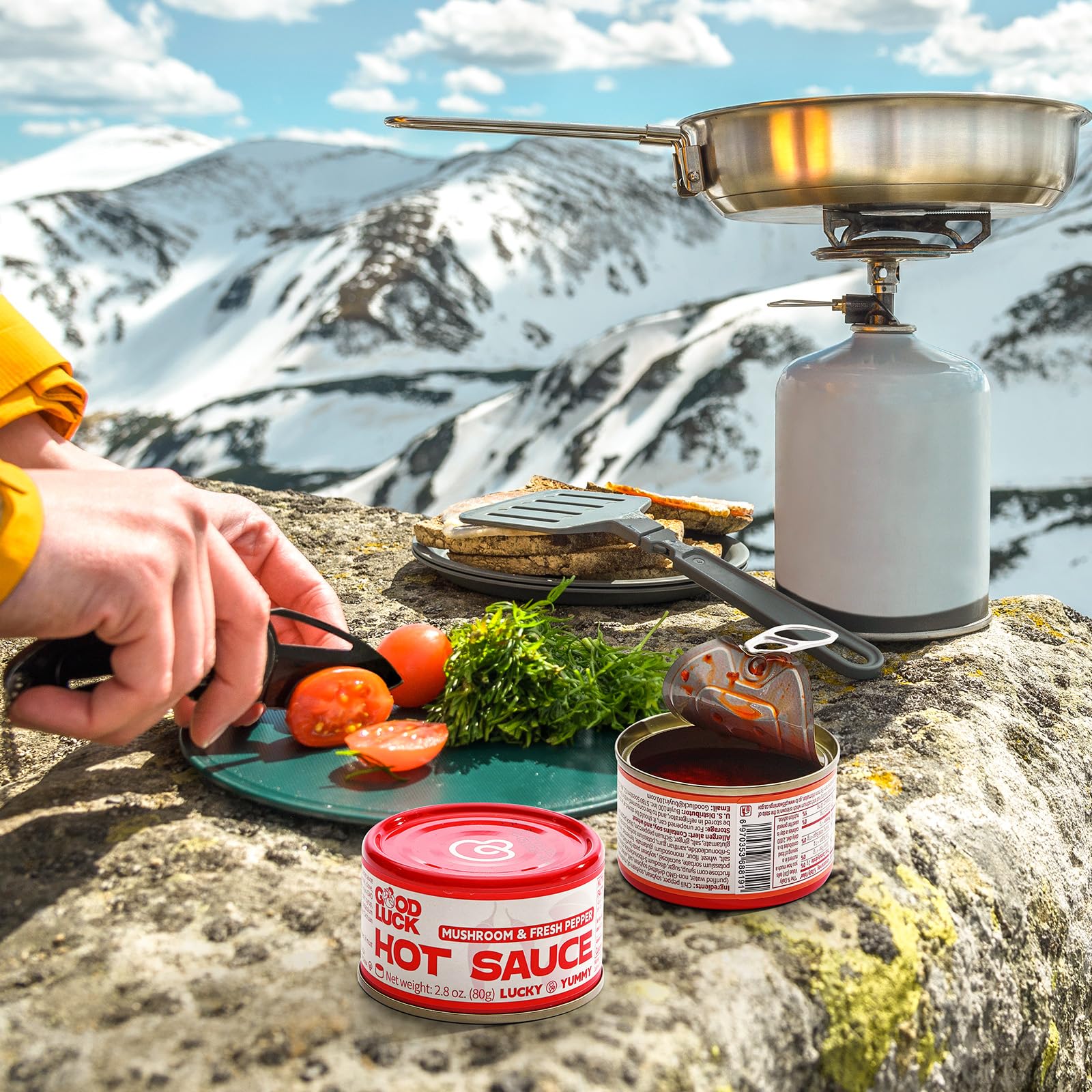 GOOD LUCK Mushroom Hot Sauce - Spicy Chili Oil & Chili Paste with Premium Instant Mushroom Sauce | Chopped Chili, Fresh Pepper, Soybean & Garlic | 6-Pack Cans | Perfect for Cooking, Stir-Fry & Dipping Sauces