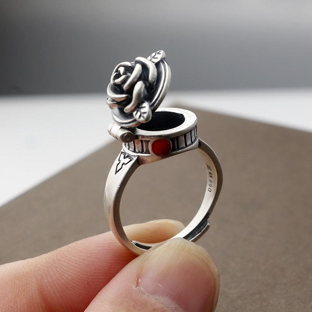 Vintage Openable Adjustable Ring - 925 Sterling Silver Plated White Gold Jewelry for Women - Perfect for Weddings, Parties & Everyday Elegance