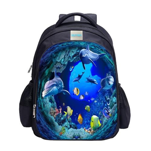 Dolphin Print Cartoon Backpack