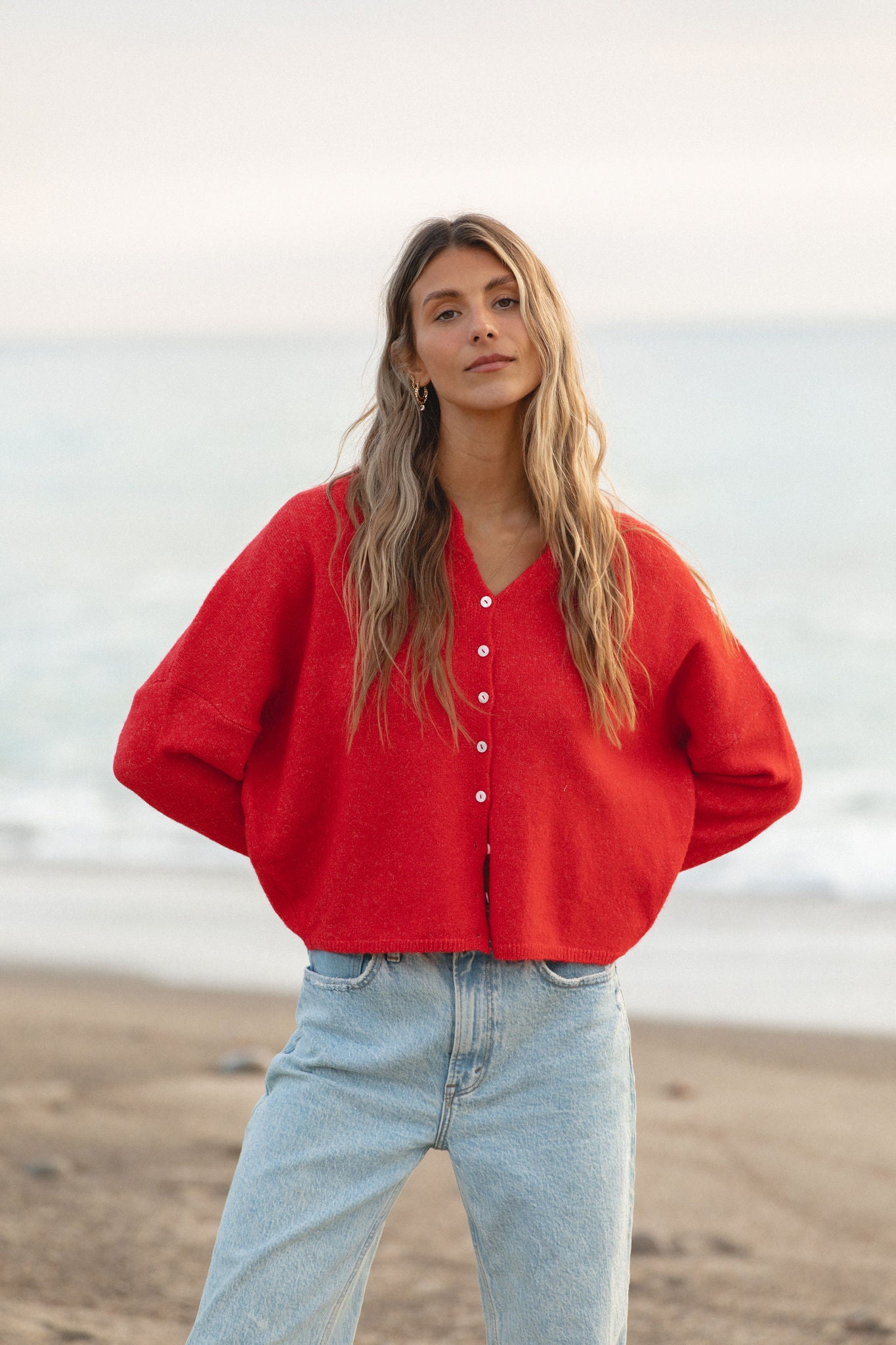 Free Falling Button Cardigan for Women - Soft & Stylish Open Front Knit Sweater | Perfect for Casual Outfits, Layering in Fall & Winter