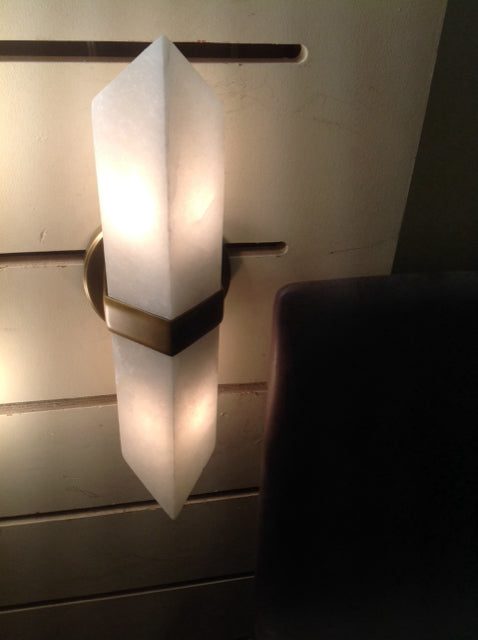 Valencia Glass & Brass 2-Bulb Wall Sconce - Elegant Lighting Fixture for Bedroom, Living Room, and Hallway Decor