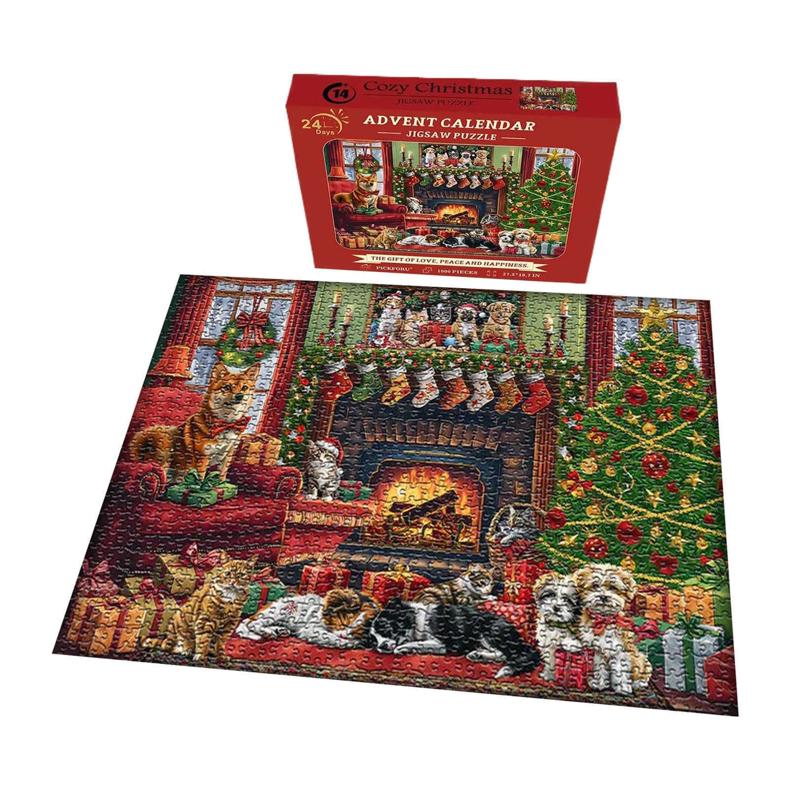24-Day Christmas Advent Calendar Puzzle for Dogs - 1000 Piece Holiday Countdown Puzzle | Fun Christmas Activity for Pet Lovers & Family Bonding Time