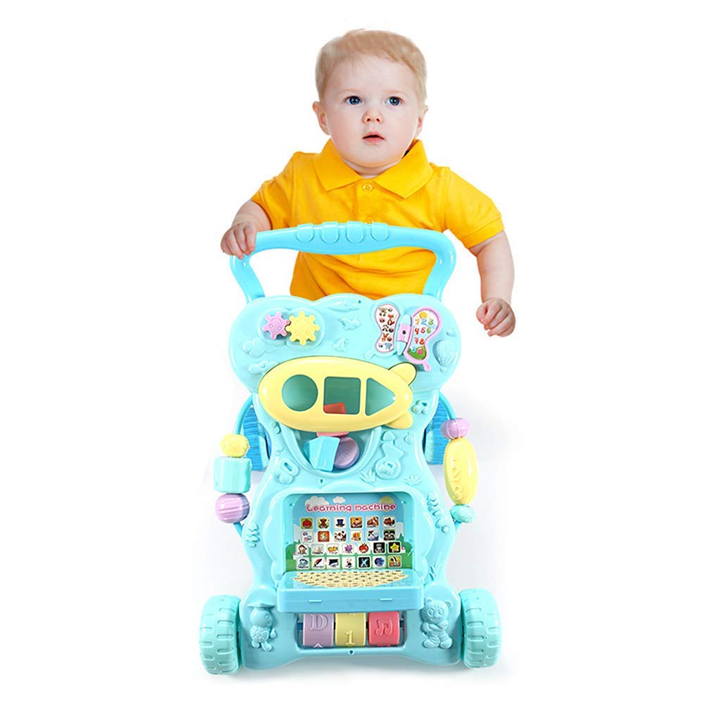 UWY Multi-Function Baby Walker Toy - Adjustable Speed Push Along Walker with Anti-Rollover & Brake System for 6-18 Months Infants | Early Learning Educational Toy for Toddlers | Perfect for Indoor Play & First Steps Development