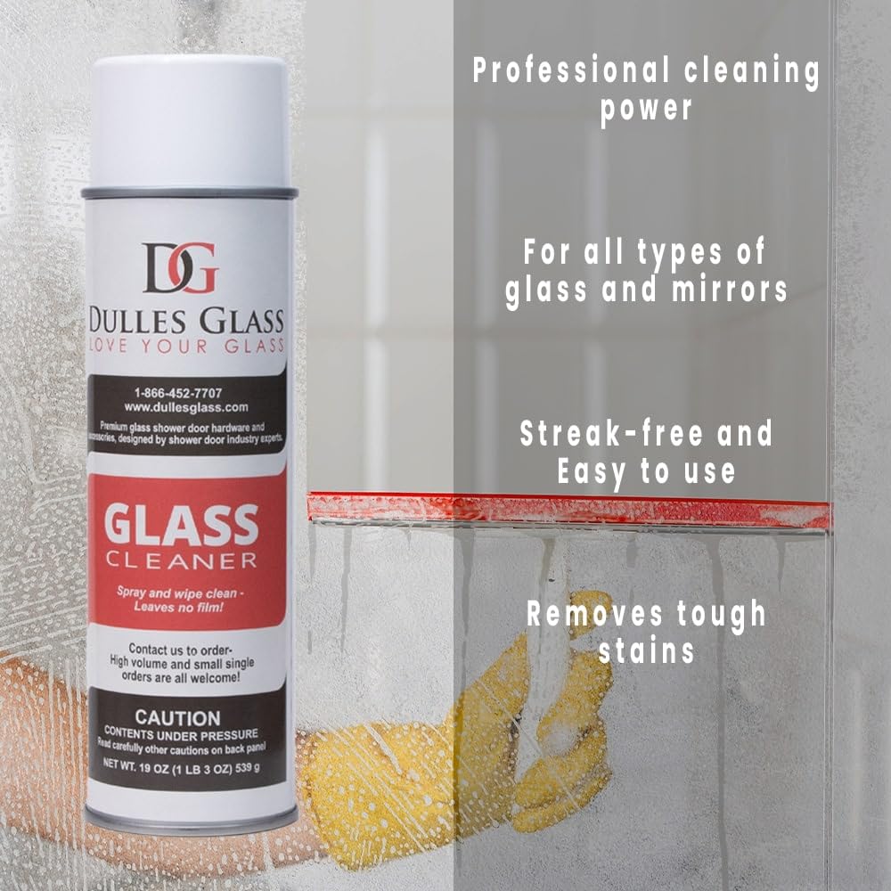 Professional Glass & Mirror Cleaner Spray - Streak-Free, Ammonia-Free Formula for Windows, Shower Doors & Mirrors - Perfect for Home, Office & Car Use