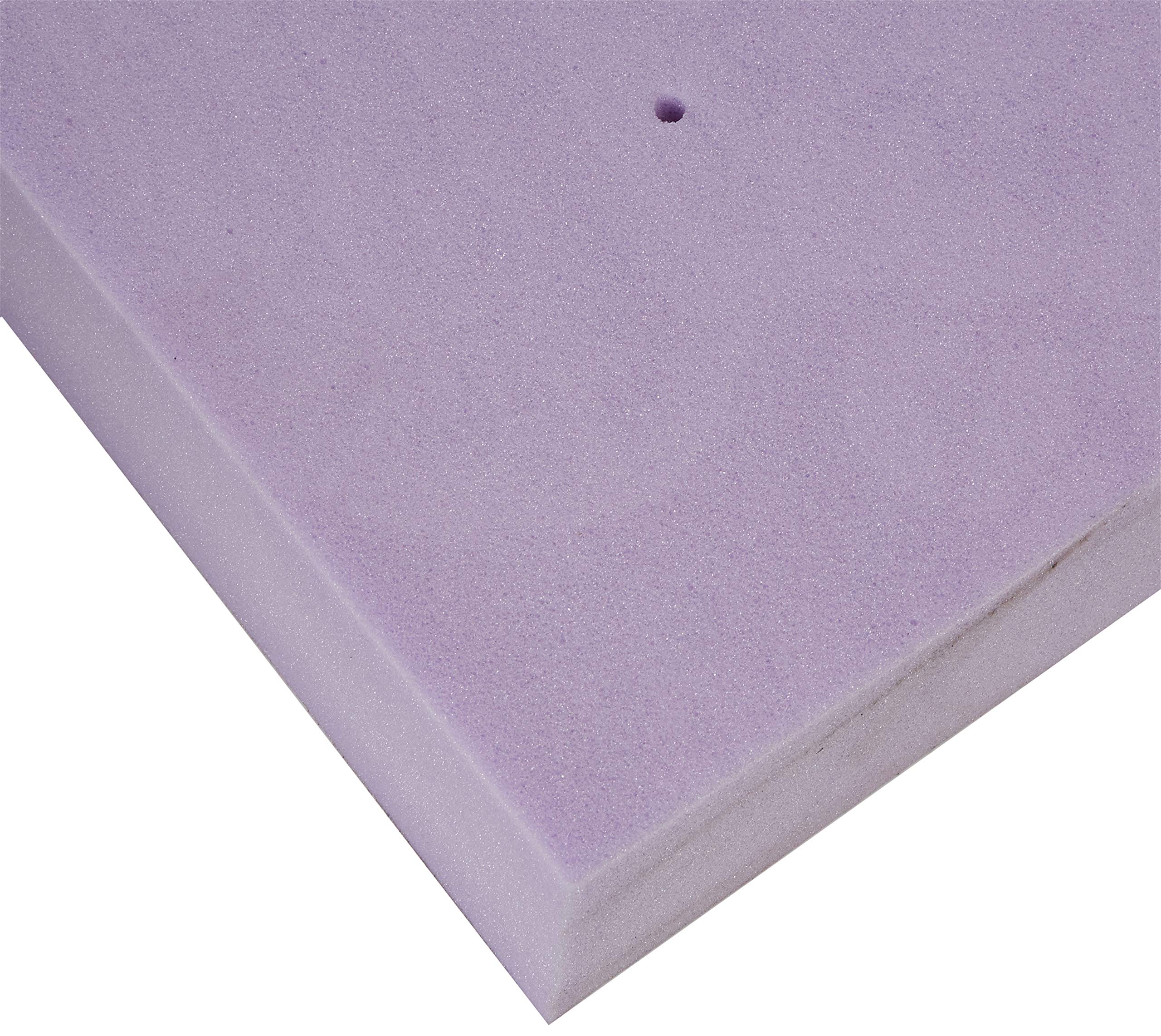 LUCID 4 Inch Lavender Infused Memory Foam Mattress Topper - Ventilated Cooling Design - Twin Size for Bedroom, Guest Room & Dorm - Pressure Relief & Odor Control