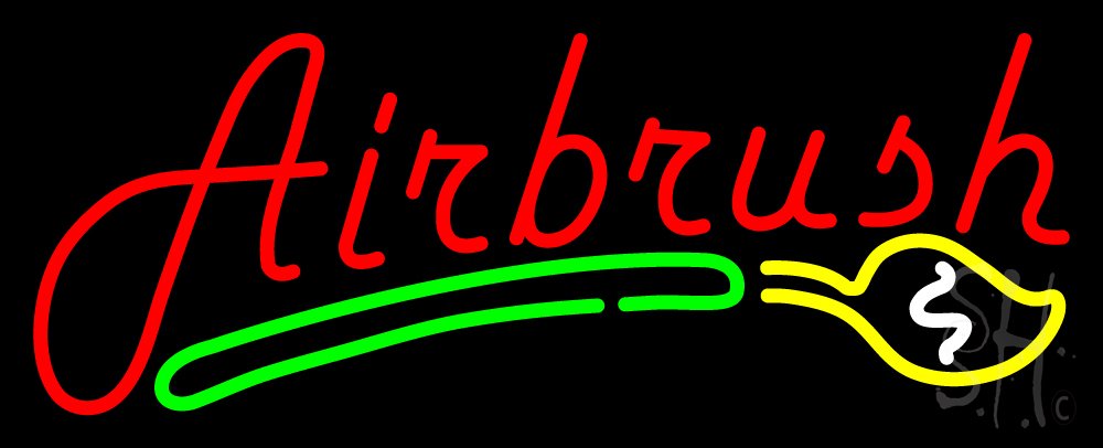 Red Airbrush Logo LED Neon Sign 13x32 Inches - Black Square Cut Acrylic Backing with Dimmer - Bright Premium Indoor LED Neon Light for Military & Defense Force - Perfect for Bar, Man Cave, or Military-Themed Room Decor