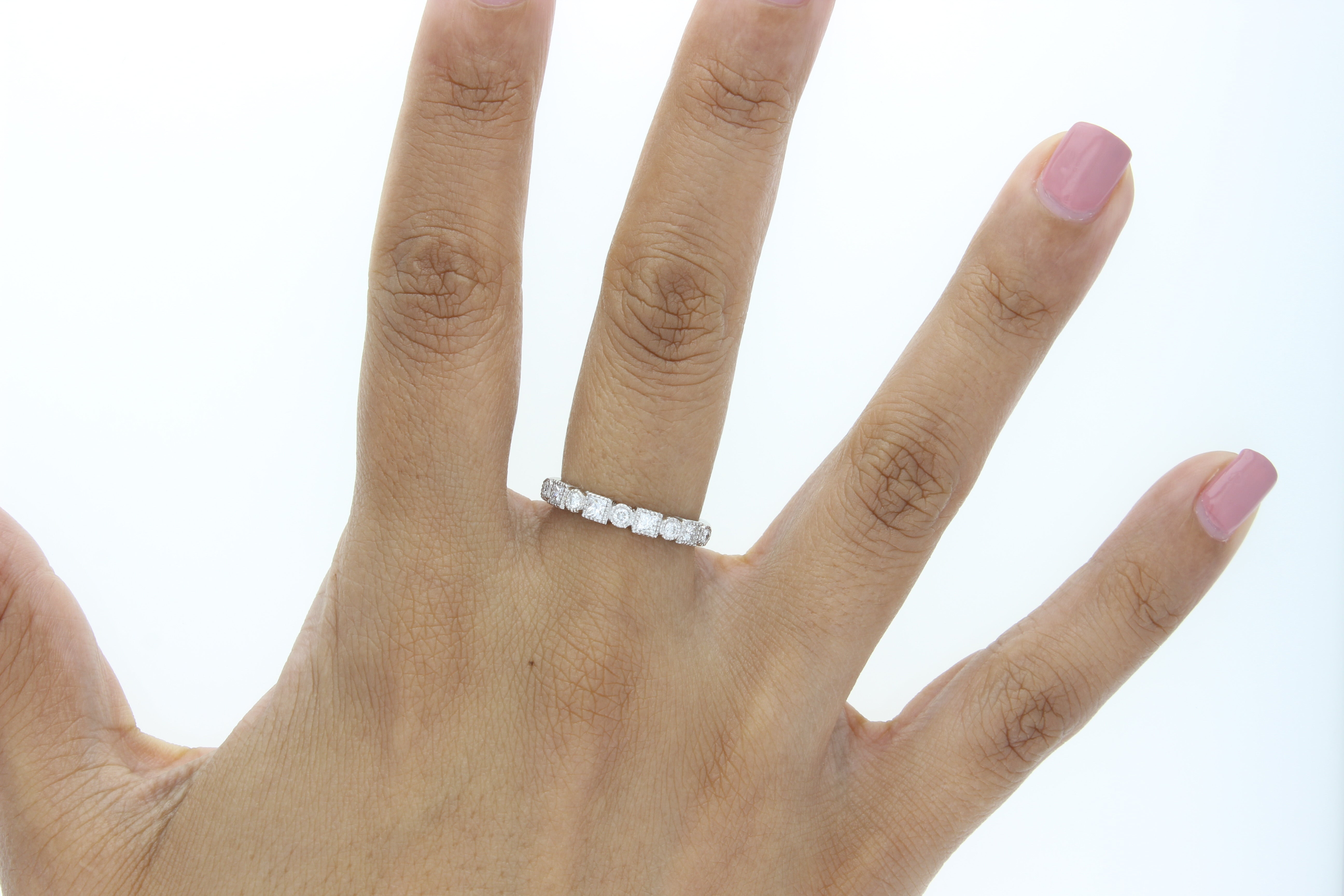 Elegant Beaded Diamond Stackable Ring for Women - Perfect for Layering, Stacking & Everyday Wear