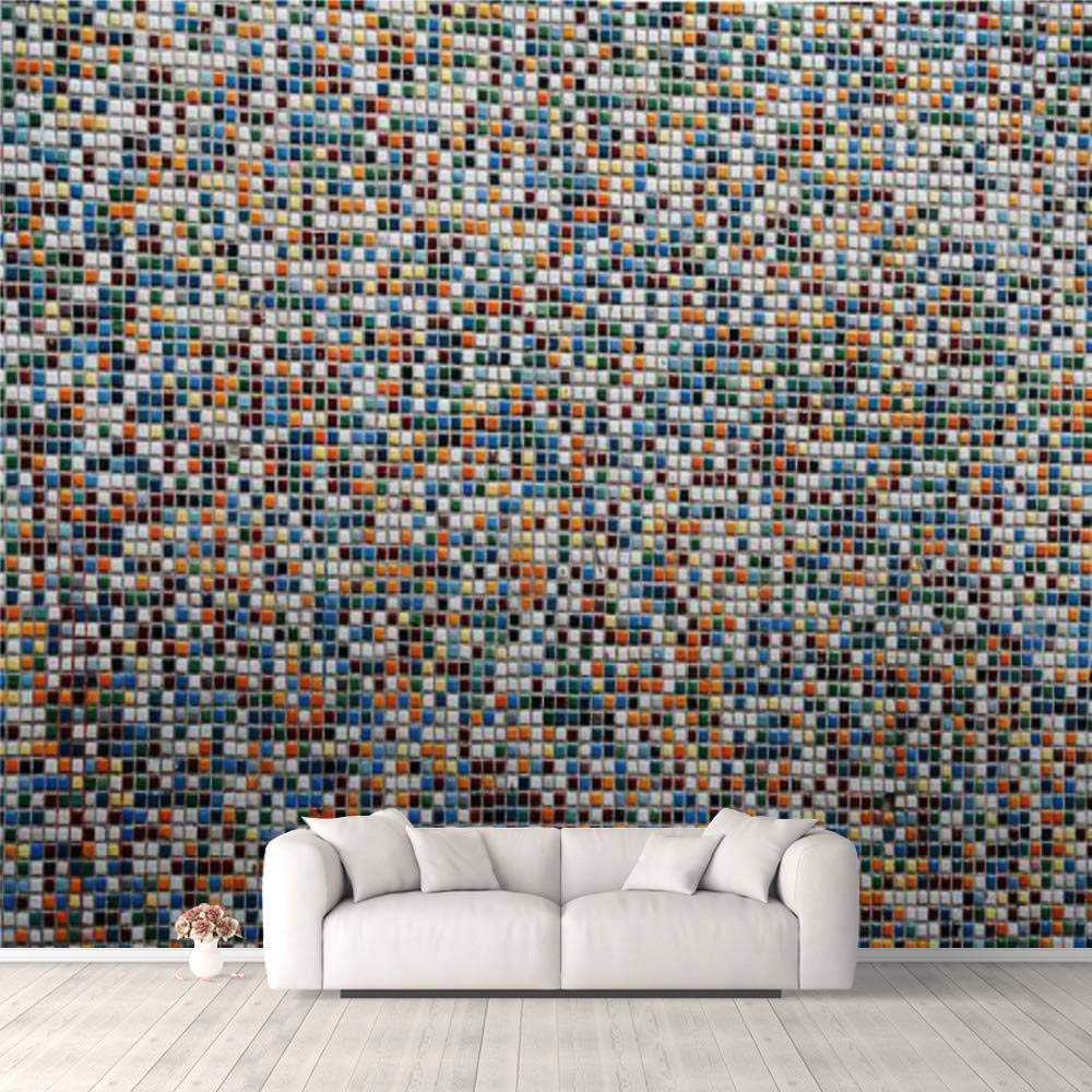 3D Self-Adhesive Wallpaper - Colorful Mosaic Tile Design for Bedroom, Living Room & Dorm Decor | Peel & Stick Wall Murals for Ceiling, Wardrobe & Furniture | Royalty-Free Stock Images | Perfect for Home Renovation, Rental Spaces & DIY Interior Design Projects