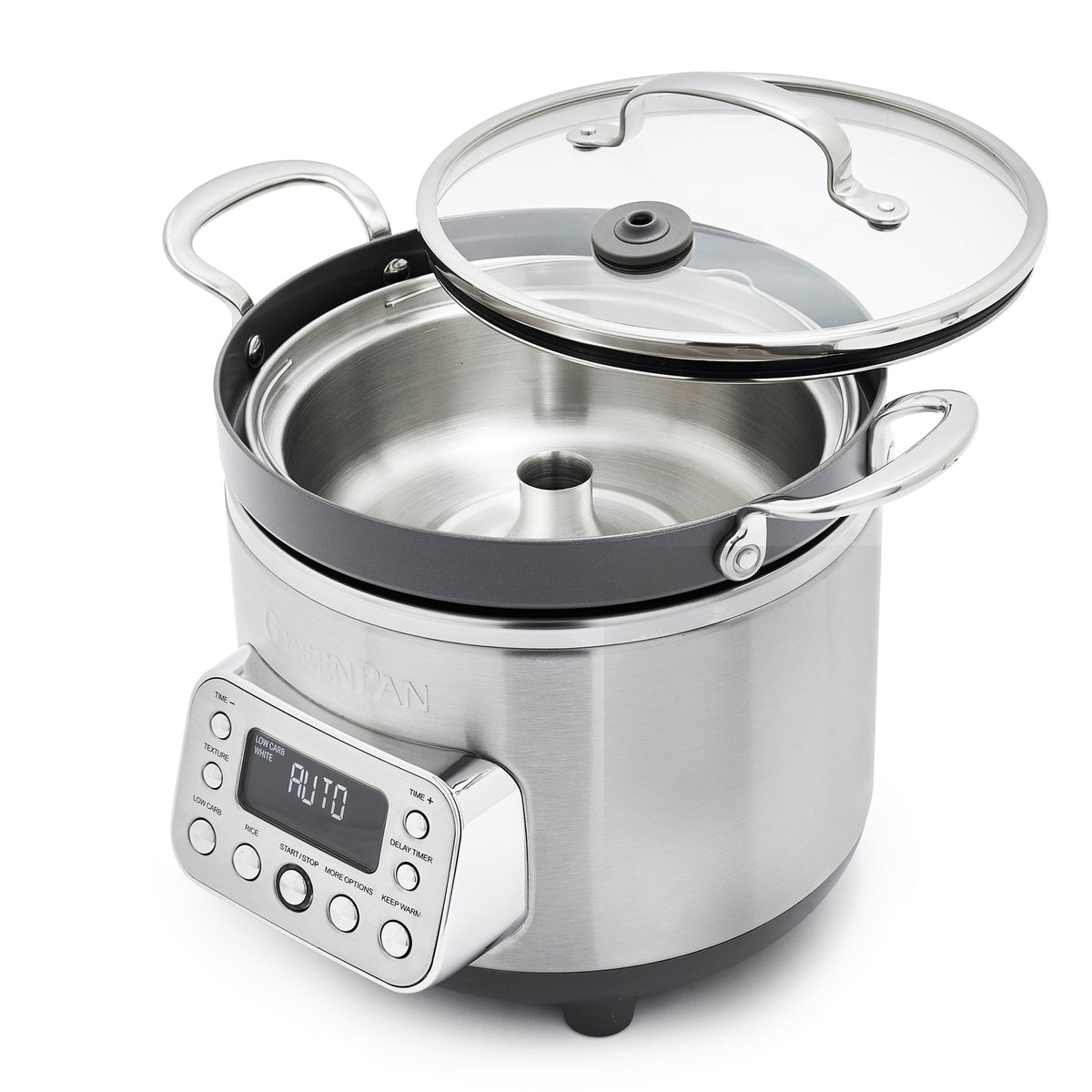 Premium 10-Cup Low Carb Rice Cooker - Stainless Steel Multi-Cooker for Healthy Grains & Rice | Perfect for Keto, Paleo & Diabetic Diets | Ideal for Home, Office & Meal Prep