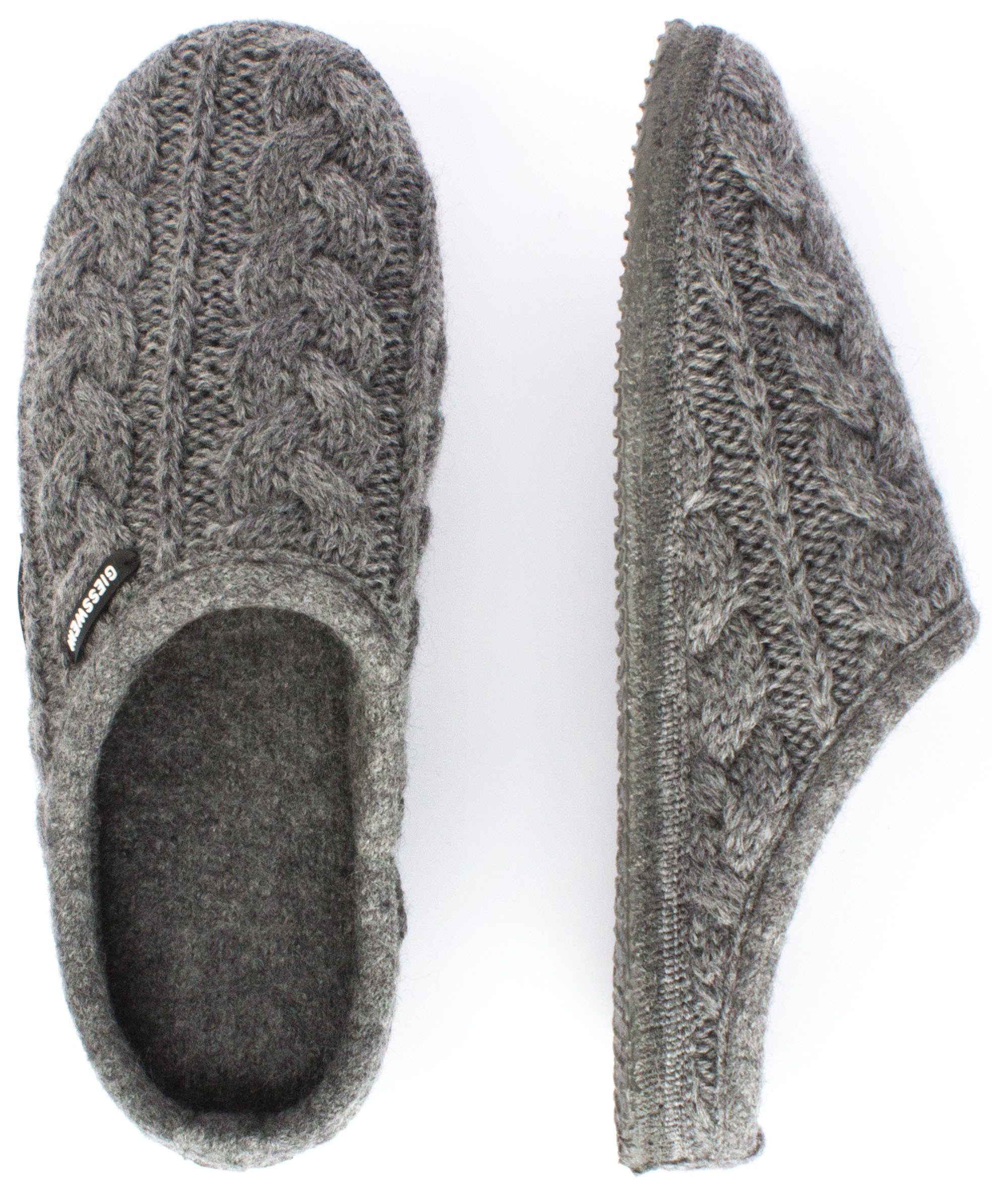 Giesswein Men's Breathable Open Back Slippers - Lightweight House Shoes for Indoor & Outdoor Use - Grey Schiefer 017 - Size 6 US - Perfect for Lounging, Yoga, and Quick Errands
