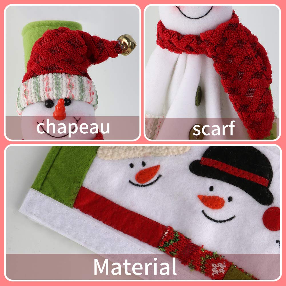 OurWarm 3D Cute Snowman Refrigerator Handle Covers Set of 4 - Festive Kitchen Appliance Decor for Christmas - Perfect for Holiday Home Decor & Gift Giving