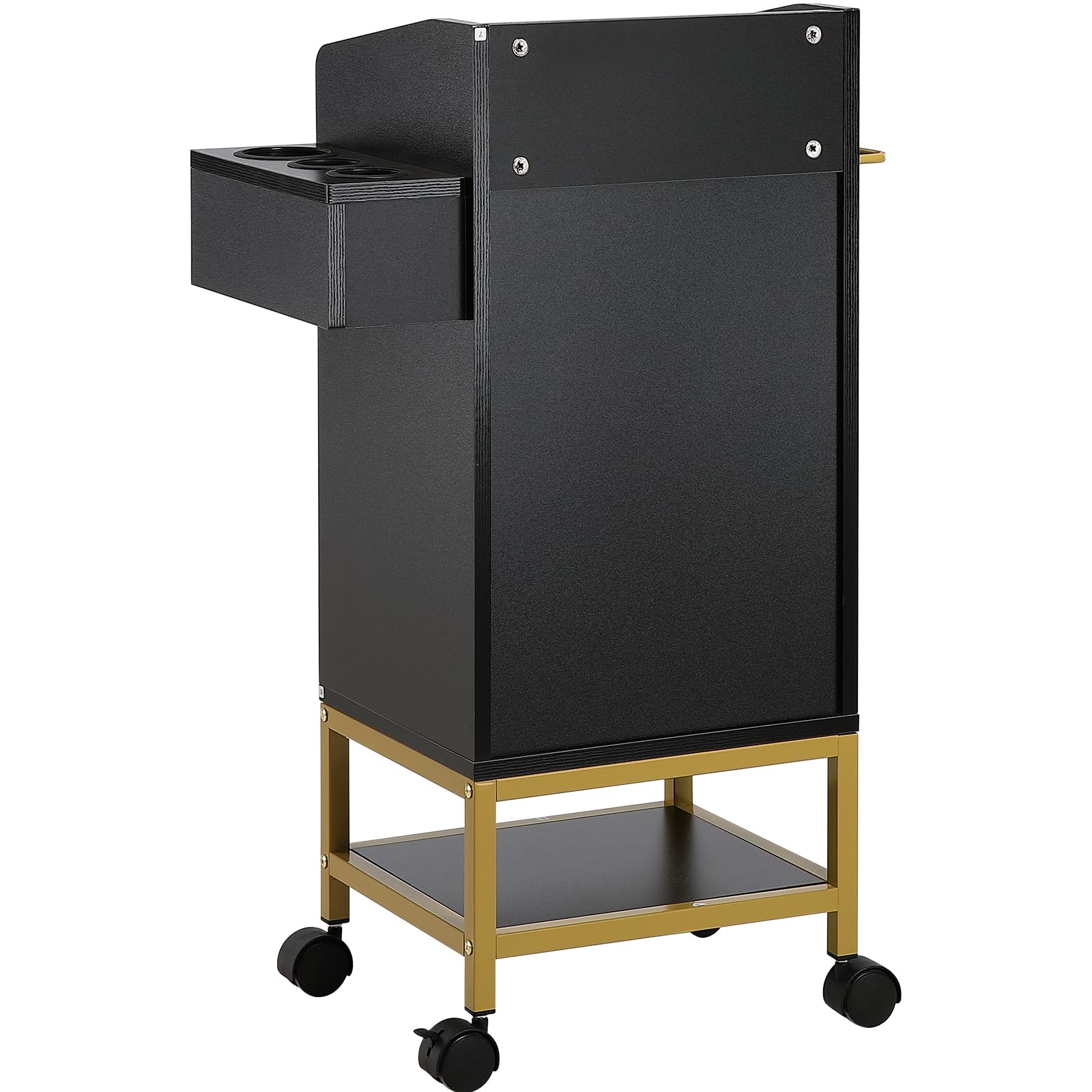 VEVOR Salon Storage Cart with Glass Top, 4-Wheel Rolling Hairdressing Station with Drawer & Dryer Holder - Mobile Beauty Cabinet for Stylists, Barbers & SPA - Perfect for Salon Organization & Styling Tools Storage