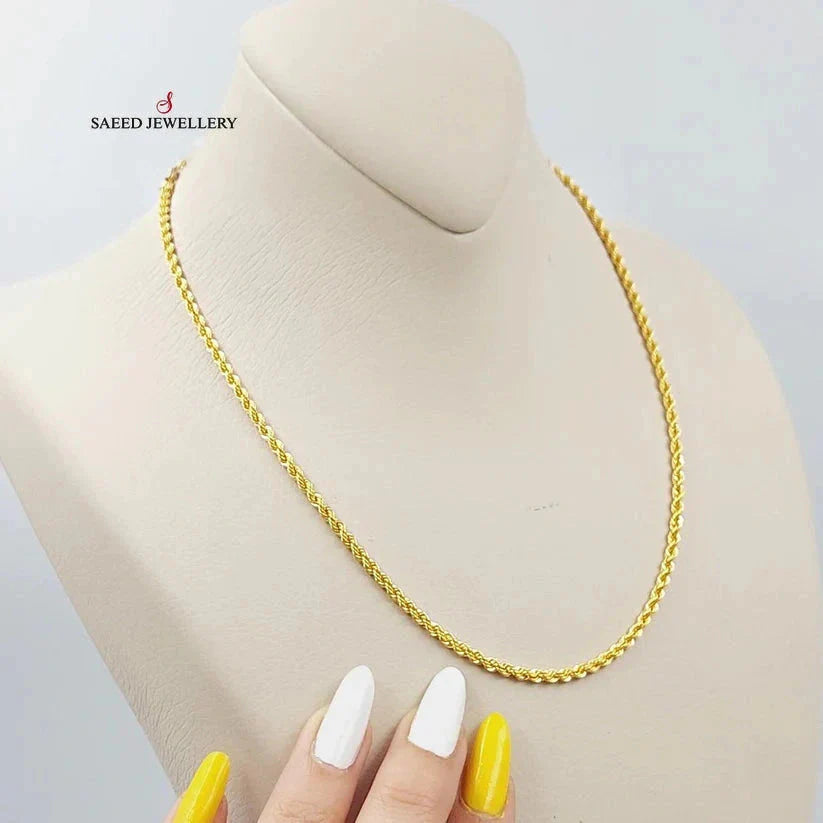 3.5mm Rope Chain Necklace 45cm - 18 Inches Gold/Silver Plated Stainless Steel Jewelry for Men & Women - Perfect for Gifts, Parties, and Everyday Wear