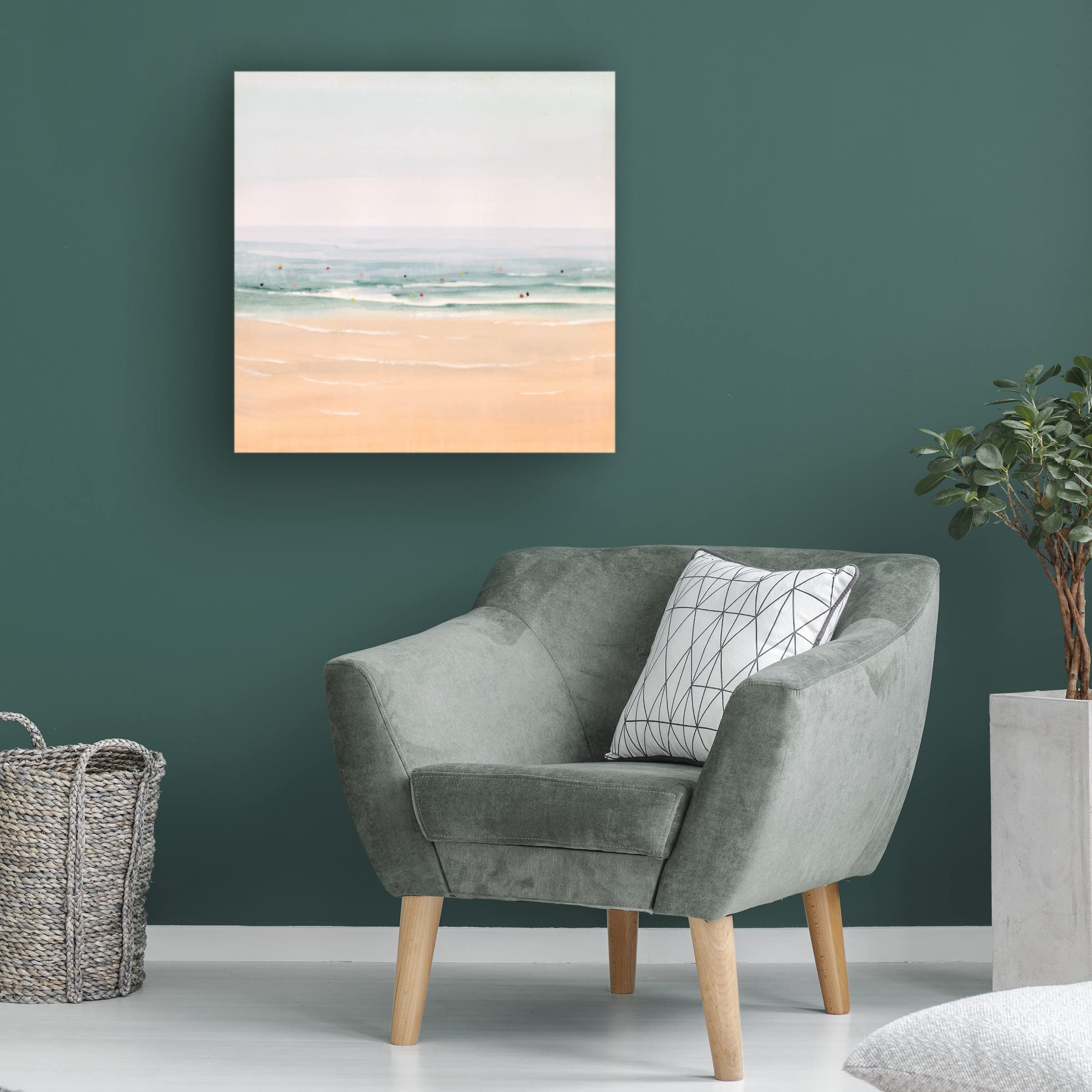 Victoria Borges 'Sun Soaked II' Canvas Wall Art Print - Modern Beach Landscape Painting for Living Room, Bedroom & Office Decor