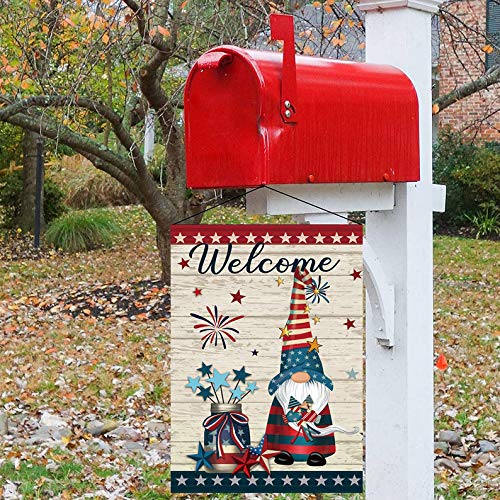 Double Sided 12x18 Inch Welcome Gnome Garden Flag - Patriotic Outdoor Yard Decor for Lawn, Garden & Home | Perfect for Seasonal Displays & Front Porch Decorations