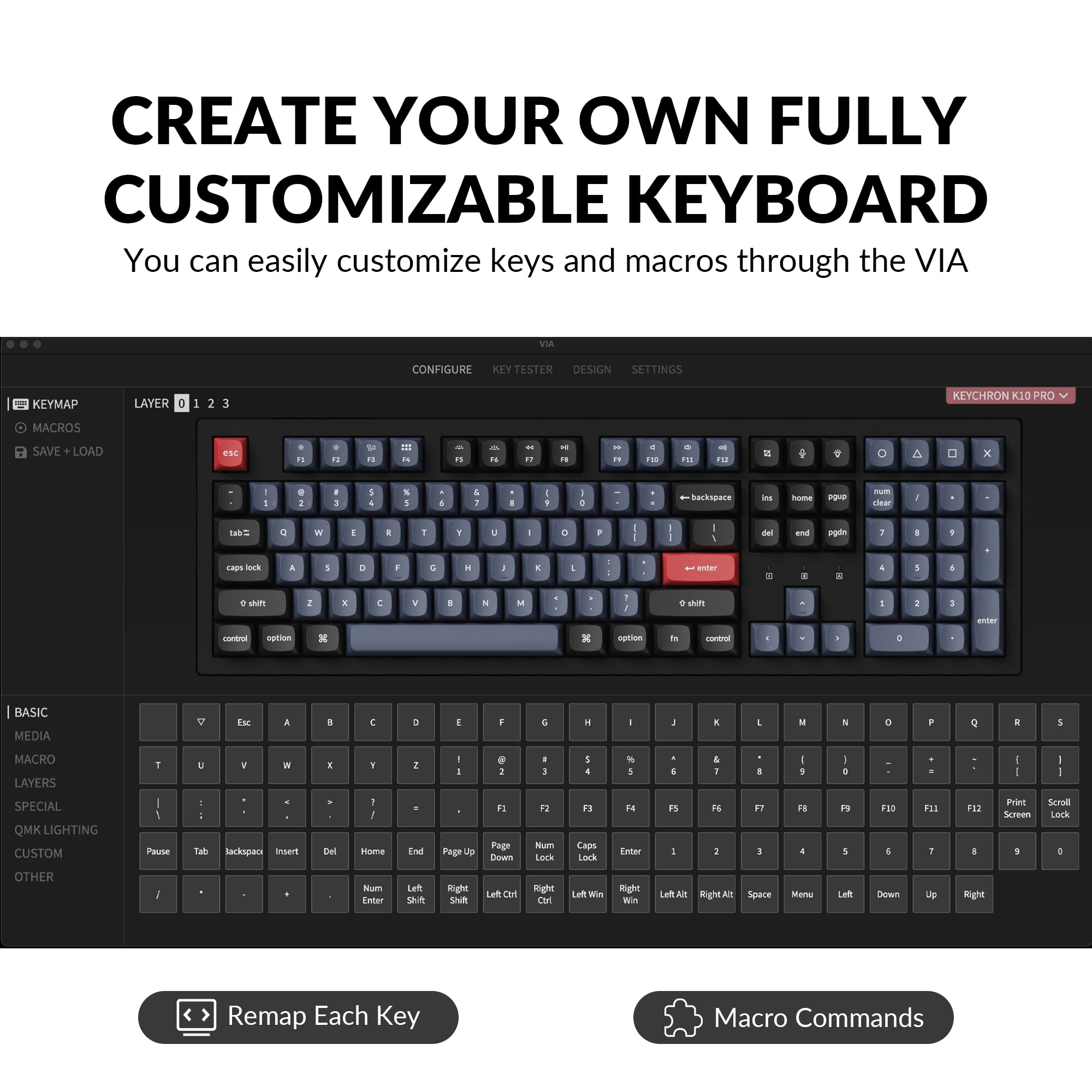 Keychron K10 Pro Wireless Custom Mechanical Keyboard - Full-Size Bluetooth/Wired RGB Backlit with Hot-Swappable K Pro Brown Switches | QMK/VIA Programmable | Mac Windows Linux Compatible | Perfect for Gaming, Coding & Office Work