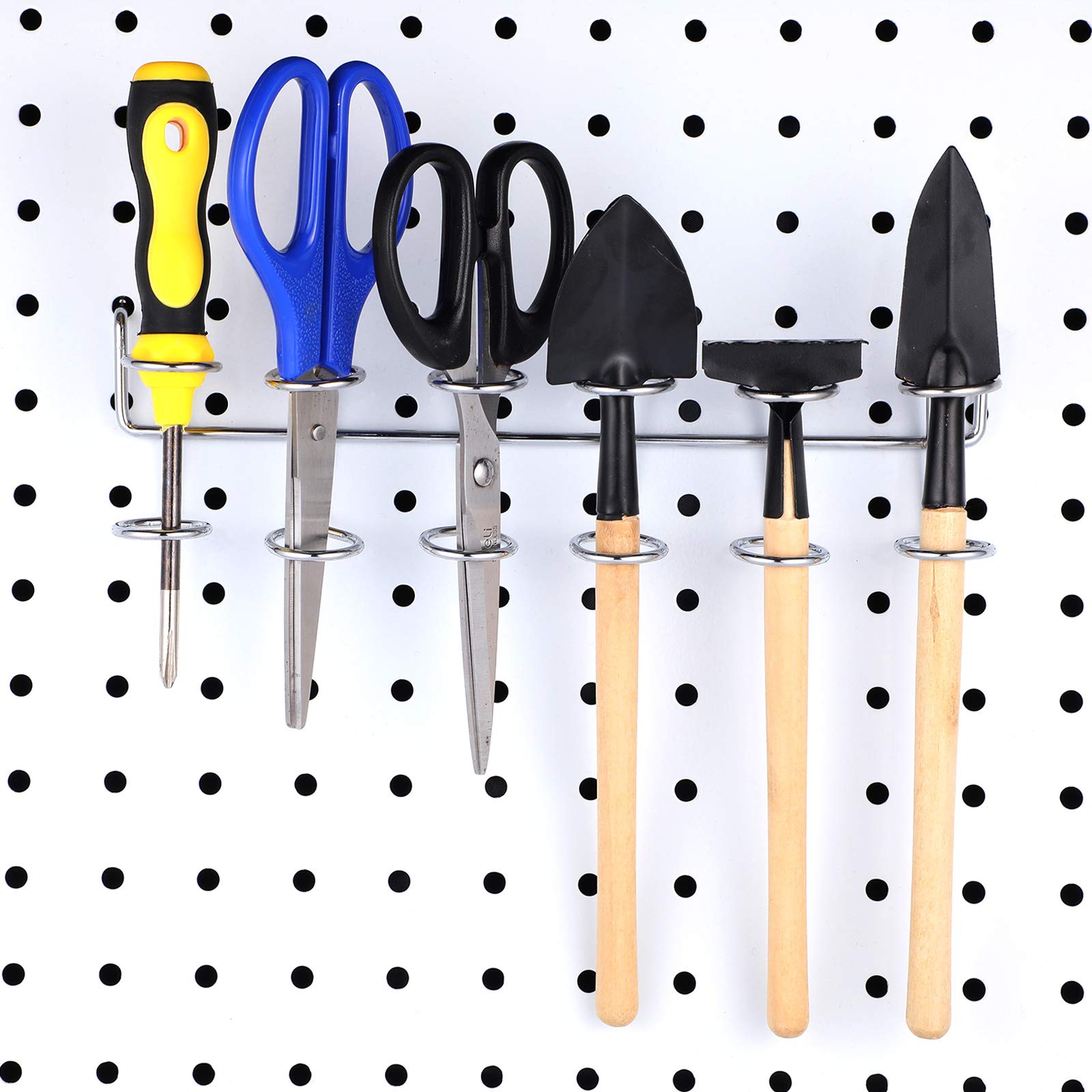 Pegboard Screwdriver Holder & Tool Organizer Set - 4-Piece Silver Peg Board Accessories for Pliers, Wrenches & Tools | Perfect for Garage, Workshop & DIY Projects