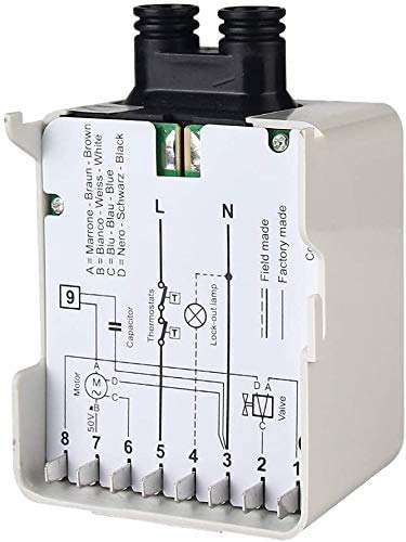 Riello 40G Oil Burner Control Box - 530SE Flame Detector Sensor with Ignitor & Primary Relay | Compatible with Riello 40G Oil Burner Controller & Electric Eye | Ideal for Home Heating Systems & Industrial Boilers
