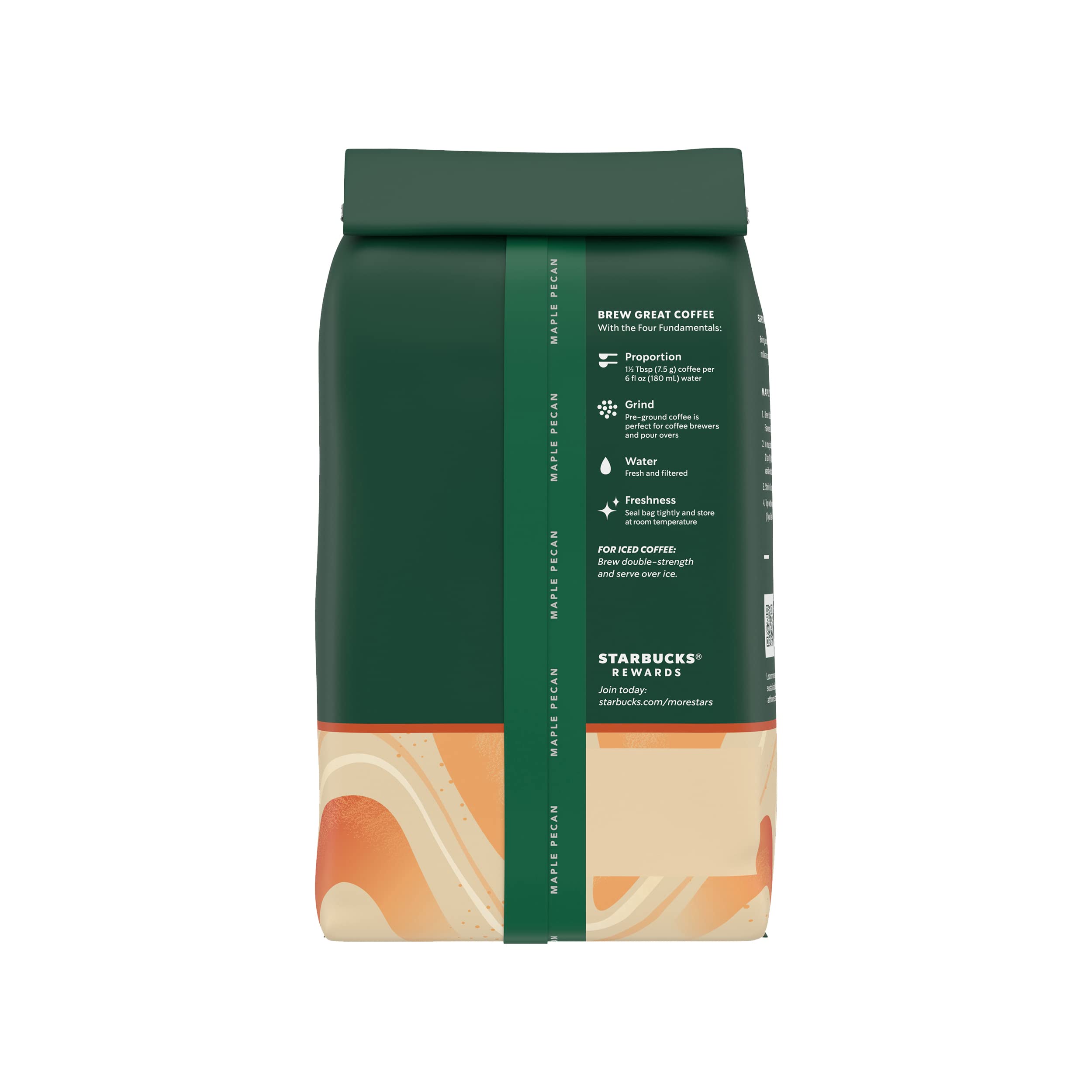 Starbucks Maple Pecan Flavored Ground Coffee - 100% Arabica, Naturally Flavored, 17 oz Bag - Perfect for Home Brewing, Office Use & Gifts