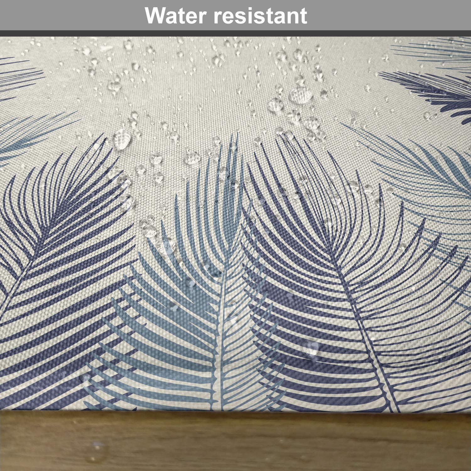 Ambesonne 4-Pack Palm Leaf Place Mats Set - Hand Drawn Tropical Leaves Design, Washable Fabric Table Mats for Dining Room & Kitchen Decor in Slate Blue, Dark Blue & Beige | Perfect for Beach-Themed Parties, Summer Dining, and Boho Home Decor